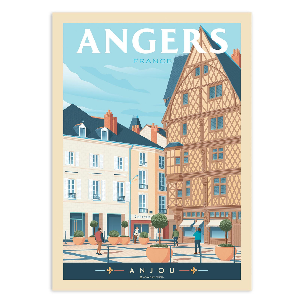 Affiche d'art - Angers - Olahoop Travel Posters, WALL EDITIONS