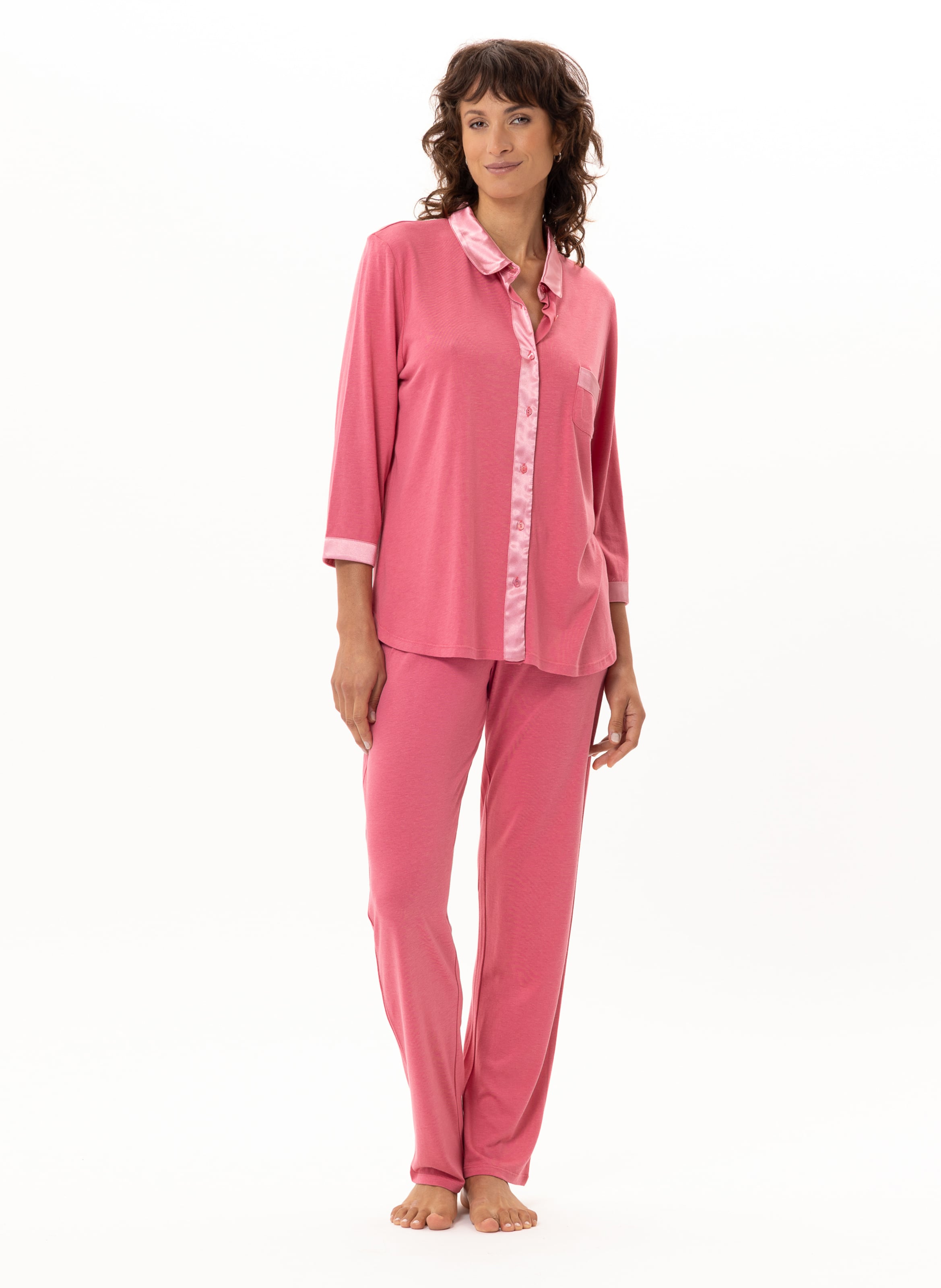 Pyjama boutonné en coton modal MILY 206, LE CHAT