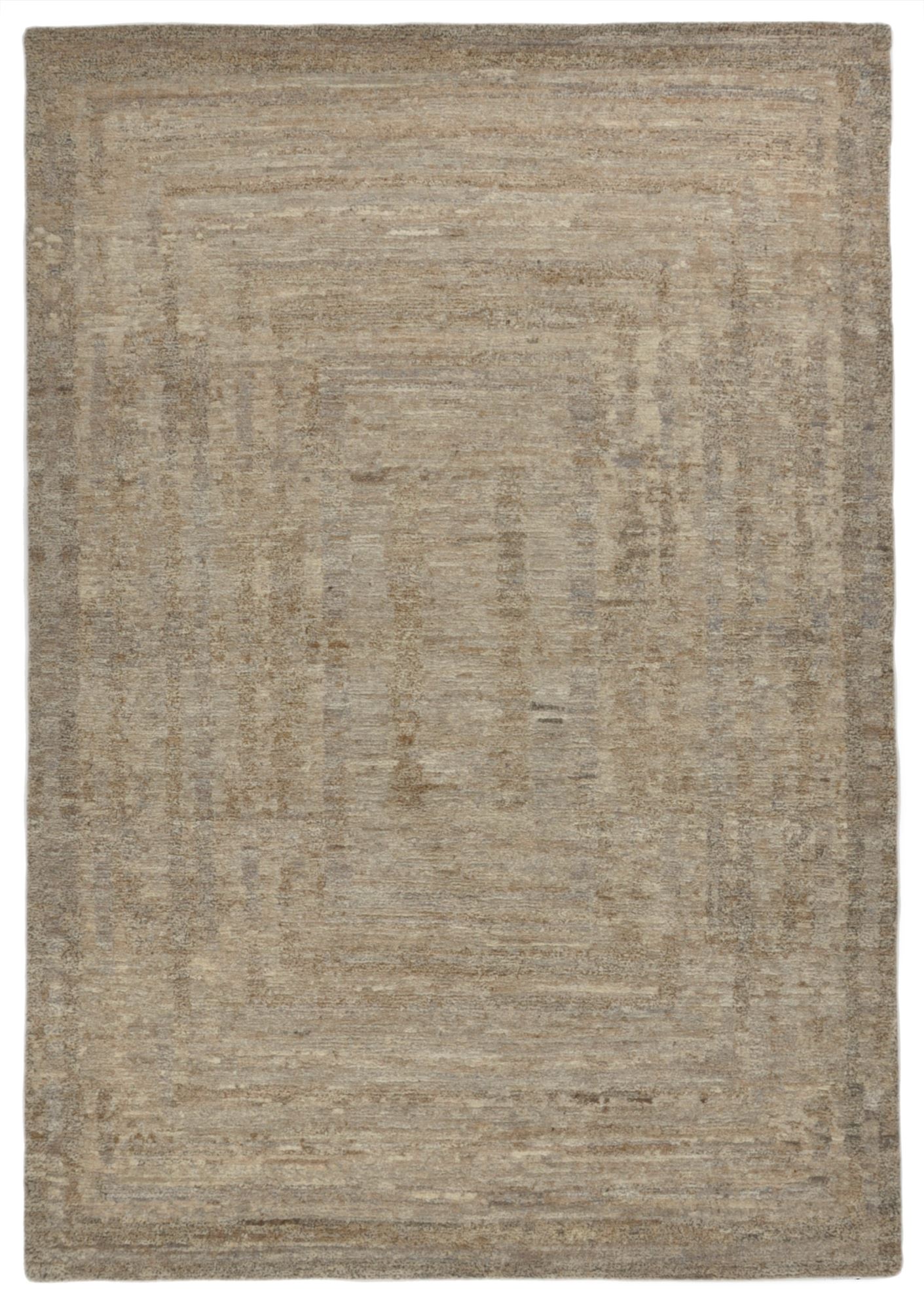 Tapis salon Fangri noué main en laine, THEKO