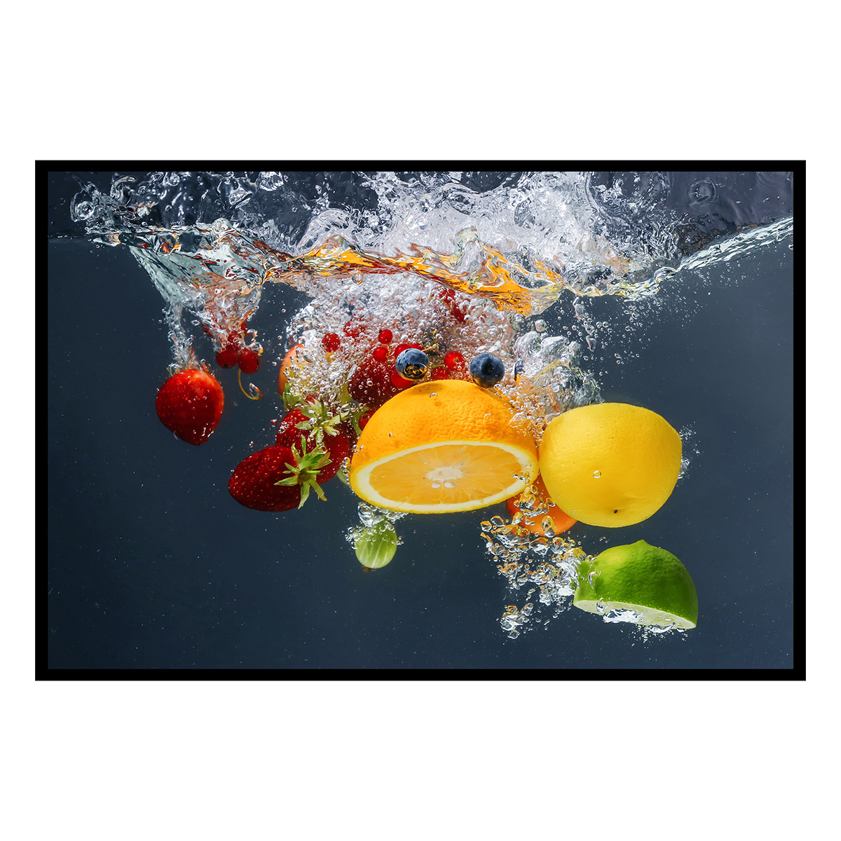 Affiche encadrée fruits dans l’eau, HEXOA