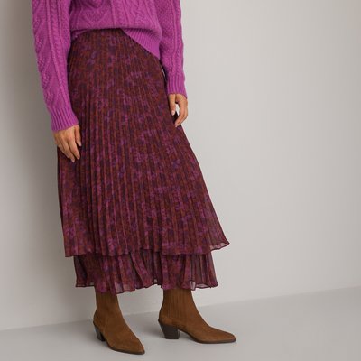 Printed Pleated Maxi Skirt LA REDOUTE COLLECTIONS