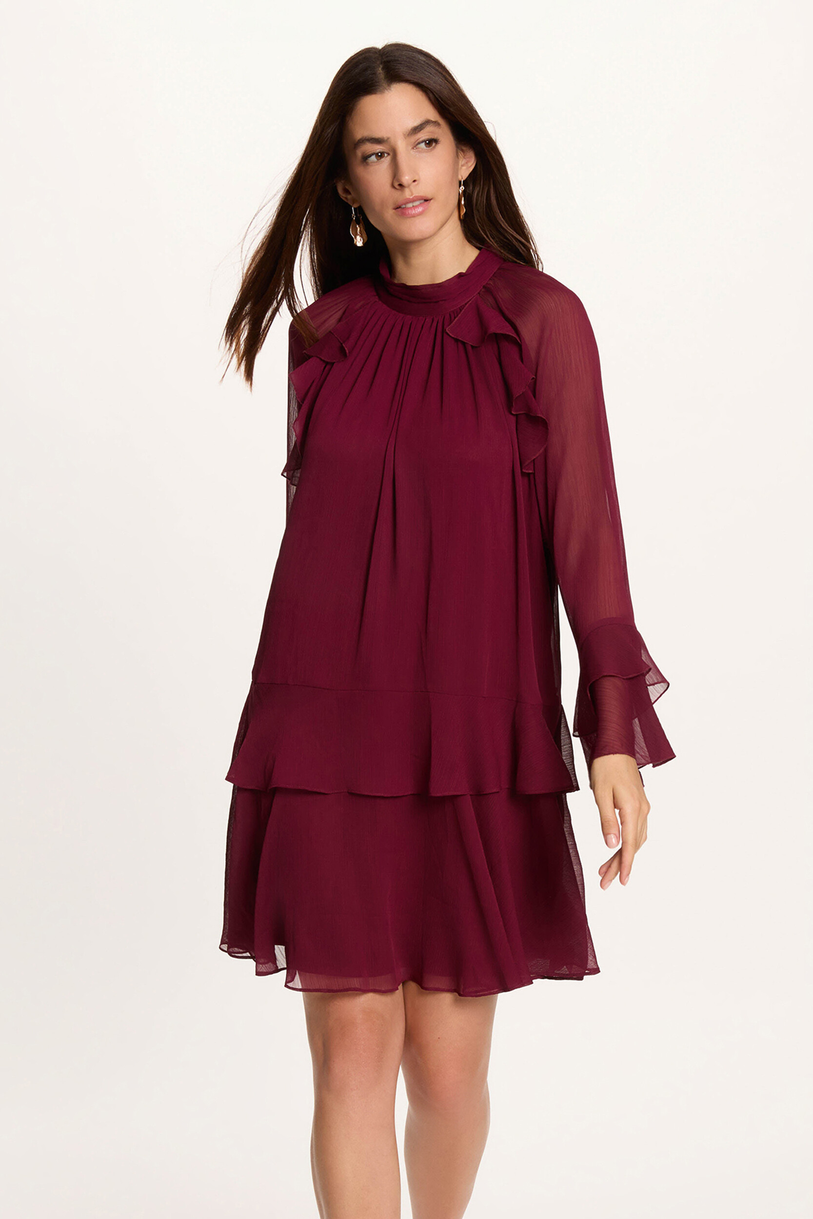 Robe courte manches bouffantes, MORGAN
