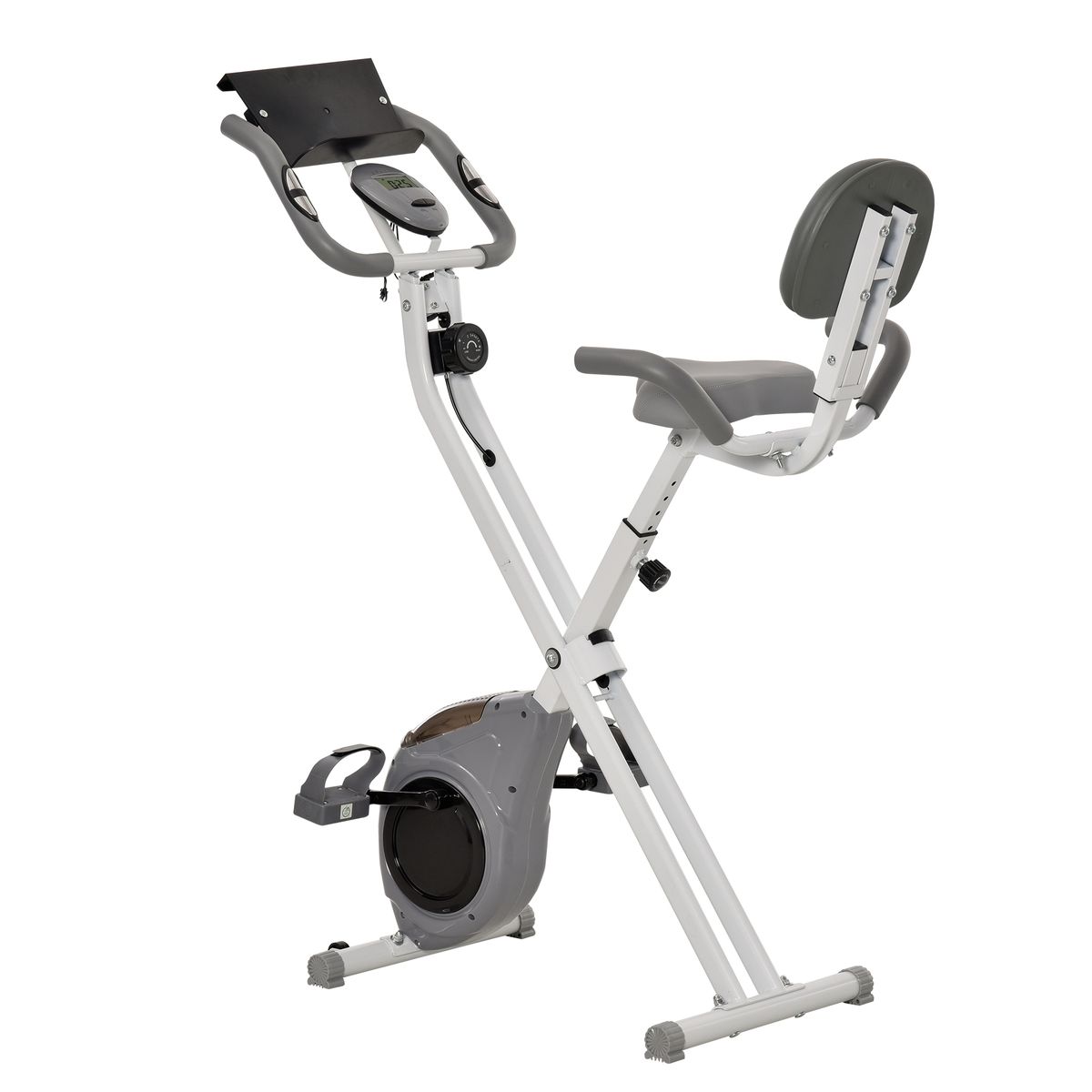 Vélo D'appartement HOMCOM - Modèle A90-301V60GY Gris, Magnétique, Semi-allongé - Neuf Sous Emballage - Poids Max 110kg, Dimensions 137x62x103cm