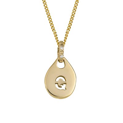9ct Gold Alphabet 'Q' Tag Necklace ELEMENTS GOLD