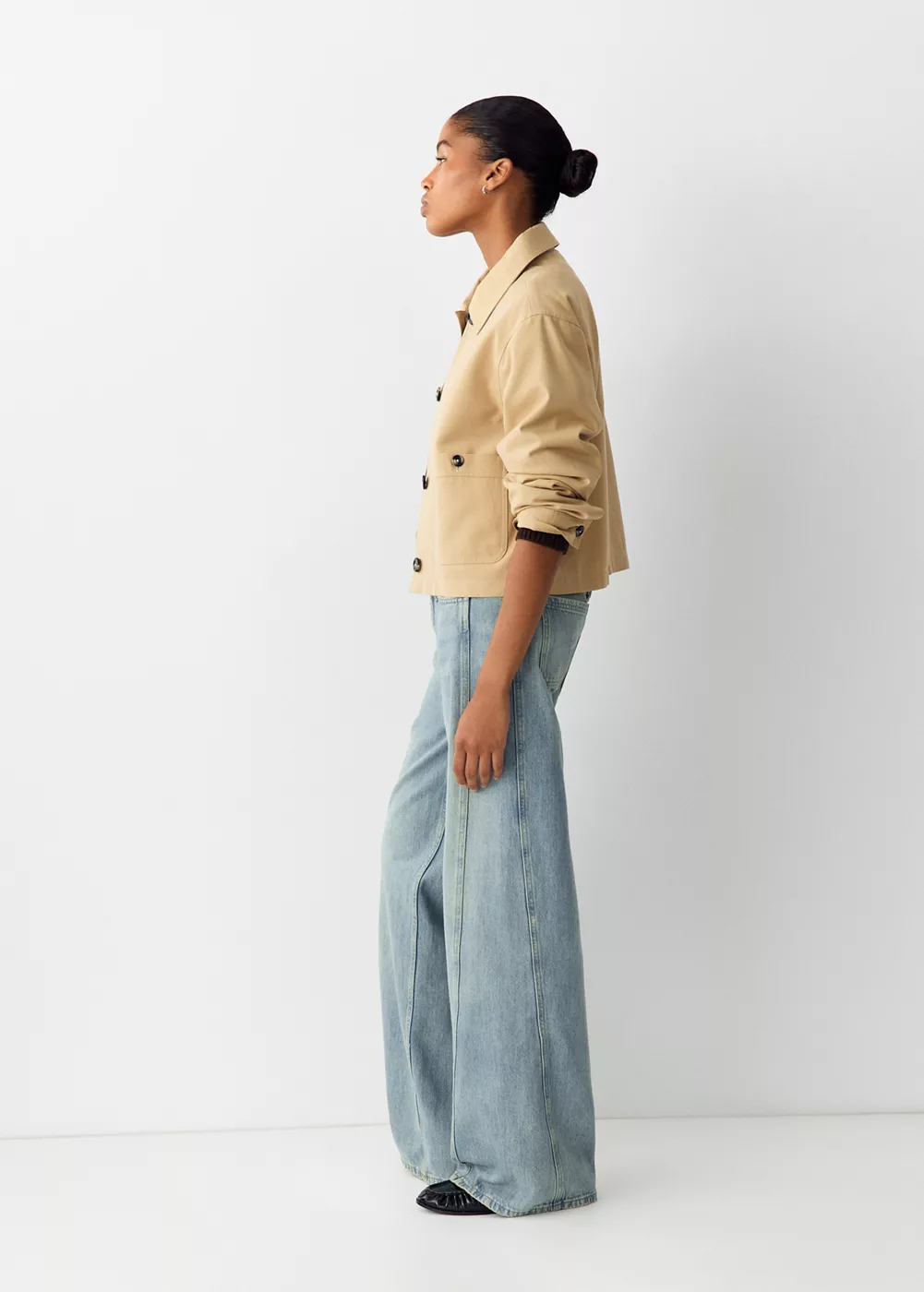 Jean wide leg coutures décoratives, MANGO TEEN