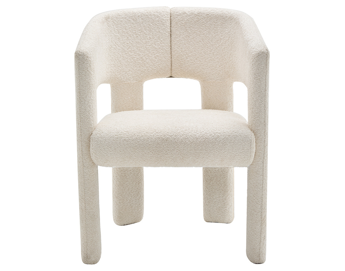 Fauteuil en tissu bouclette, GASPARD, BEST MOBILIER