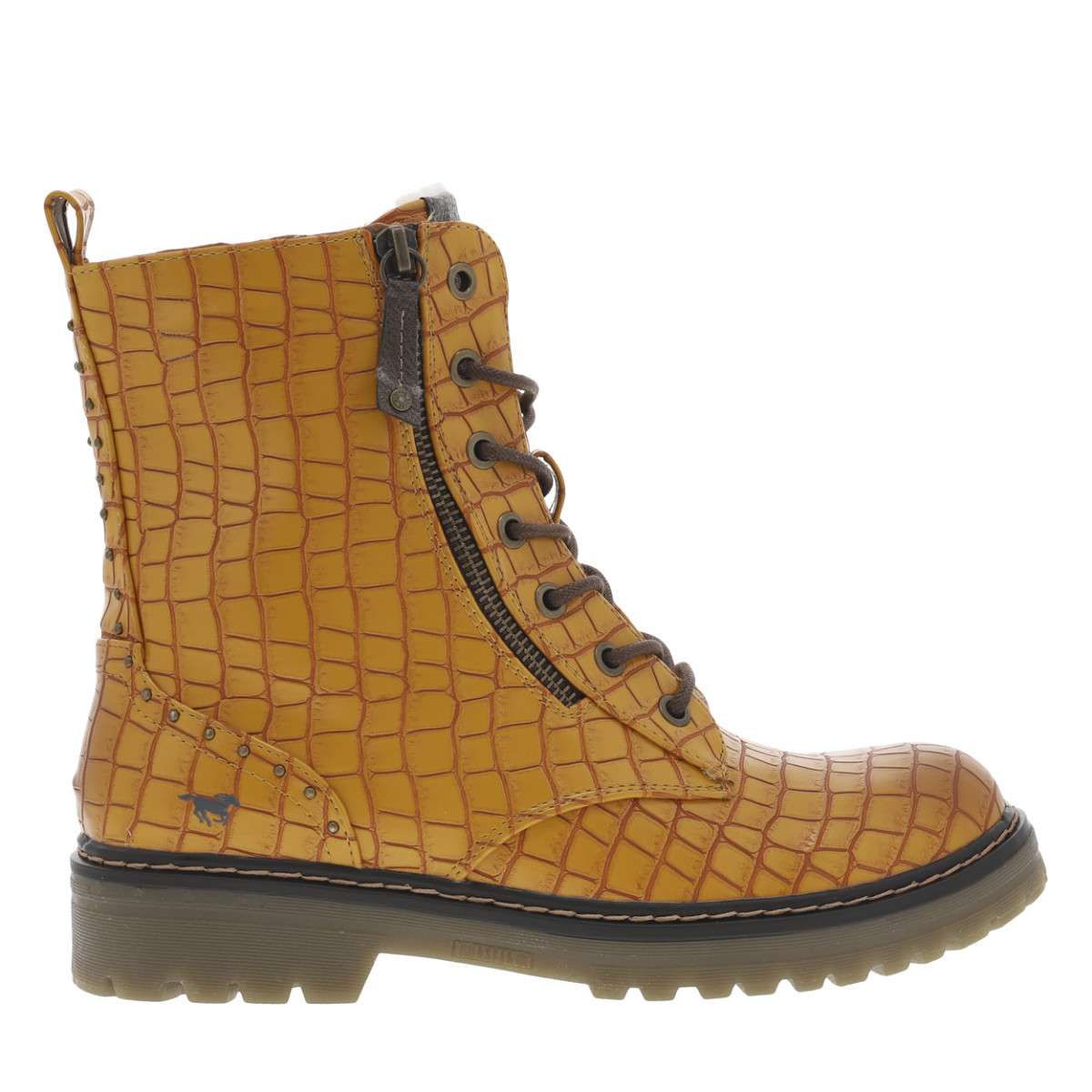 Bottines fourr es jaune Mustang La Redoute