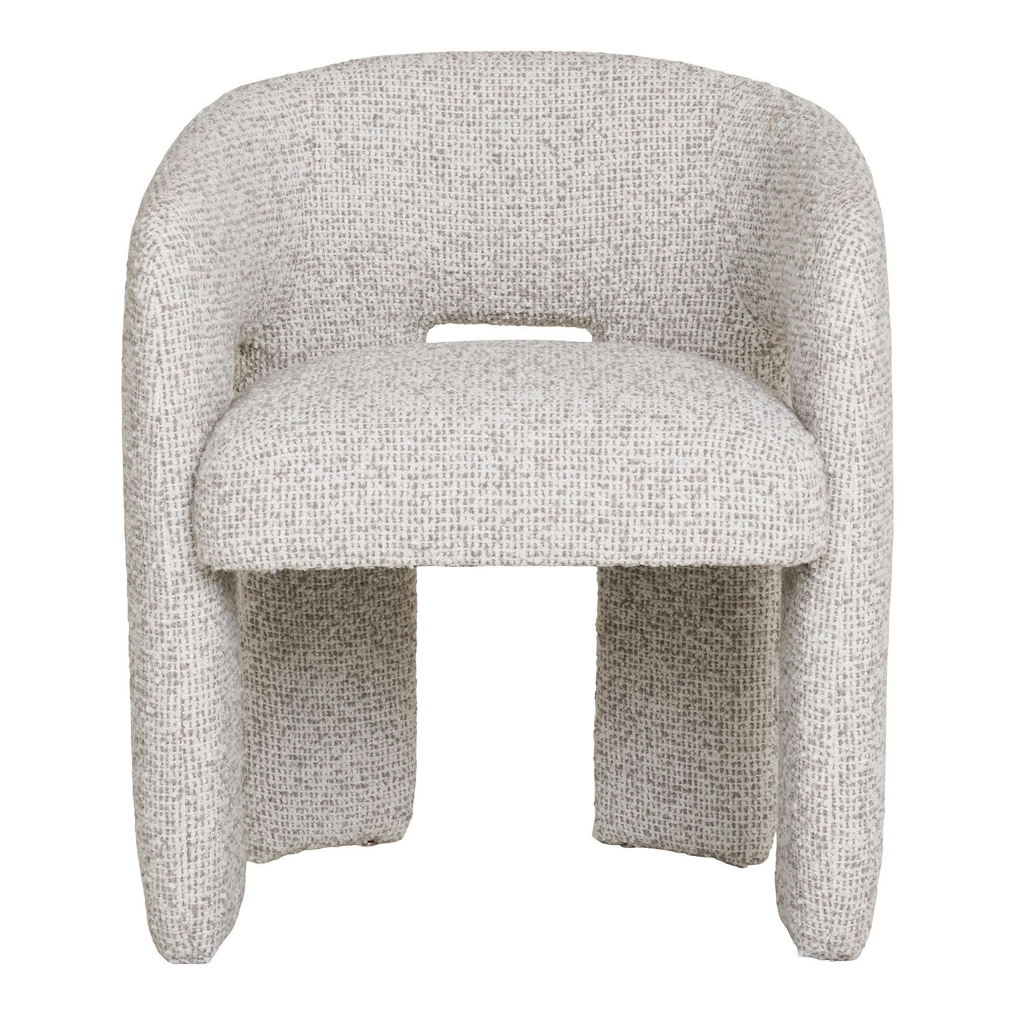 Fauteuil de table en tissu chiné beige TULSA, PIER IMPORT