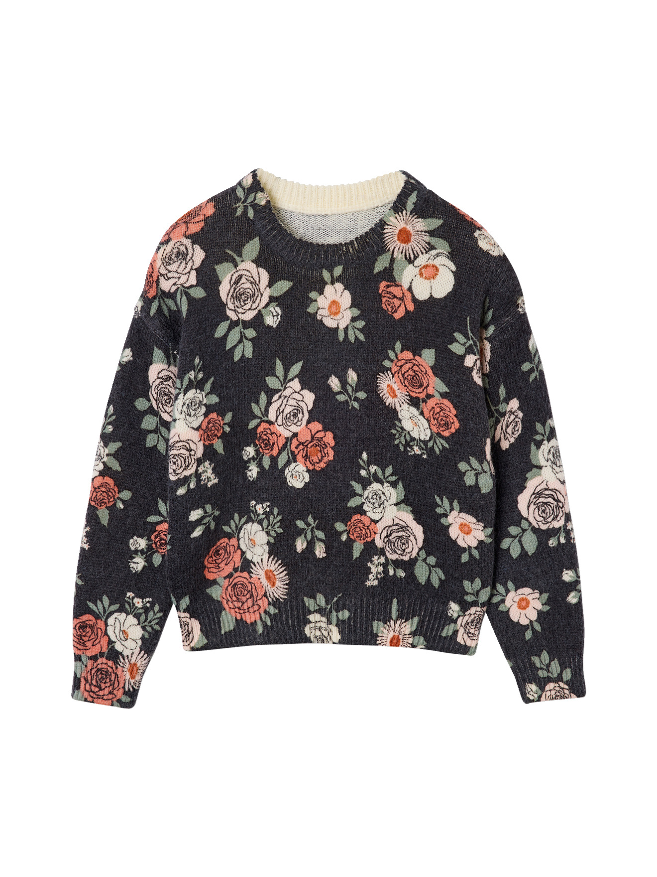 Pull col rond manches longues, VERTBAUDET