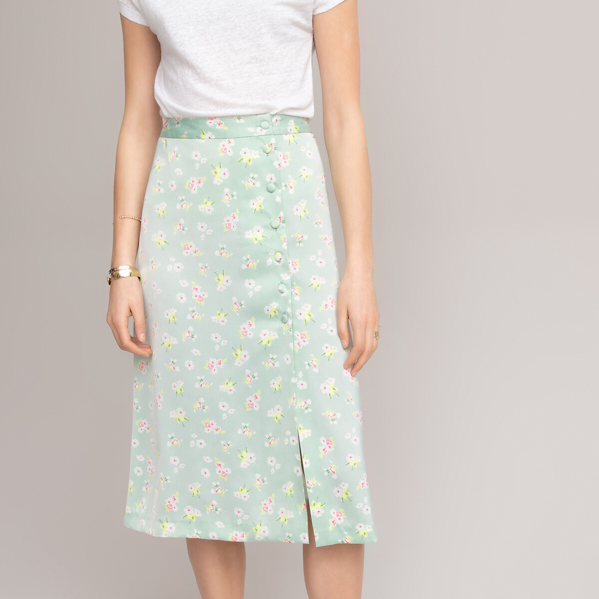 floral midi skater skirt