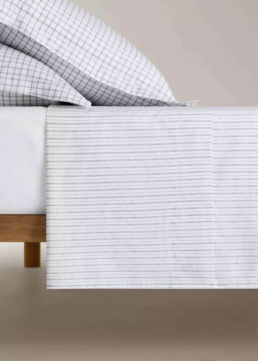 Drap plat percale rayures Lit 180/200 cm, MANGO HOME