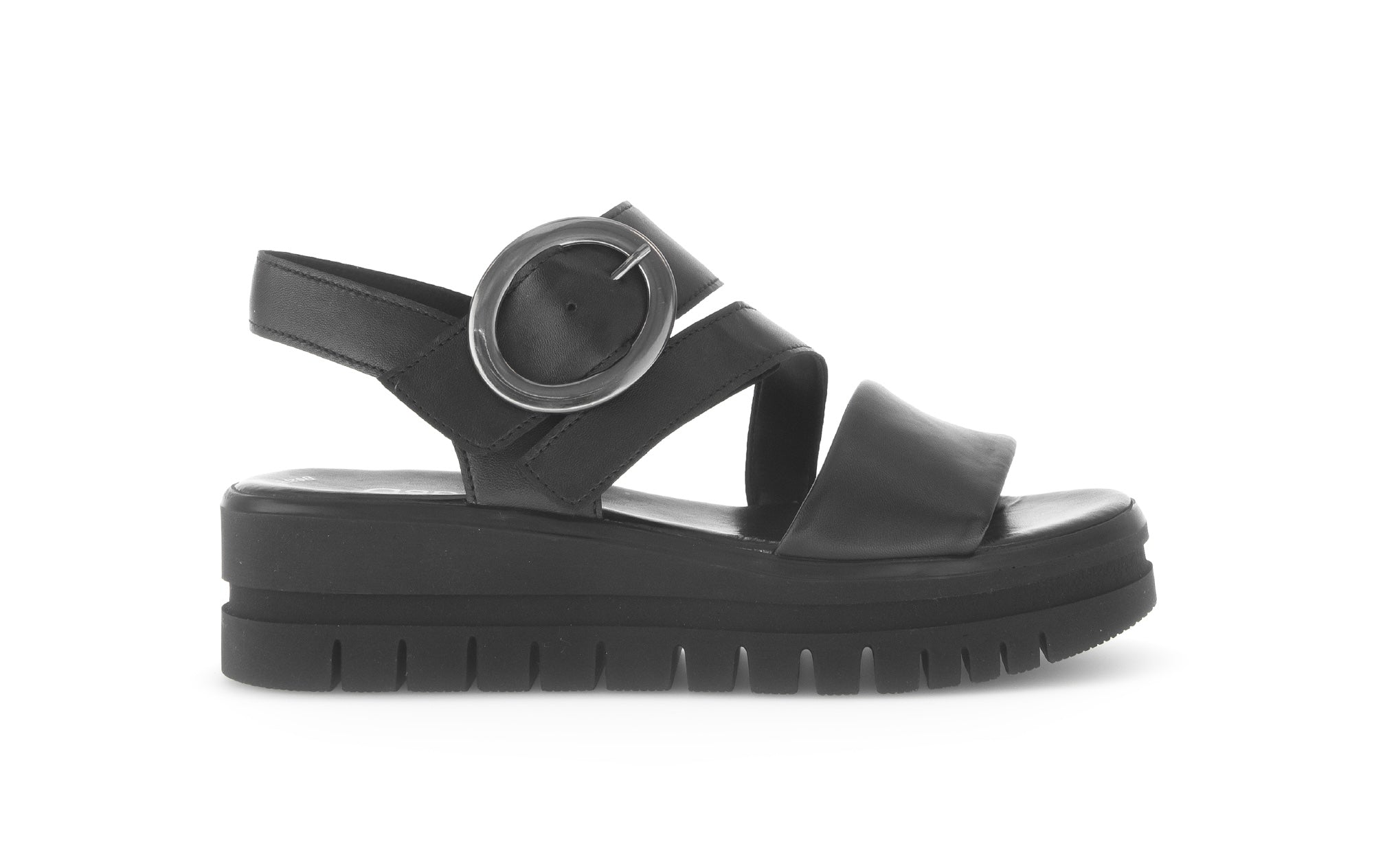 Sandales en cuir à talon compensé, GABOR