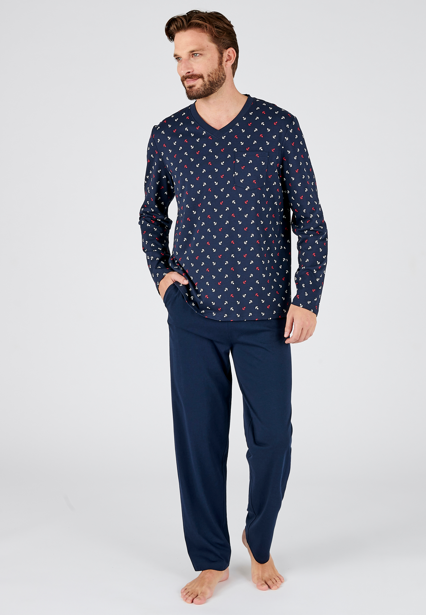 Pyjama maille jersey pur coton peigné, DAMART