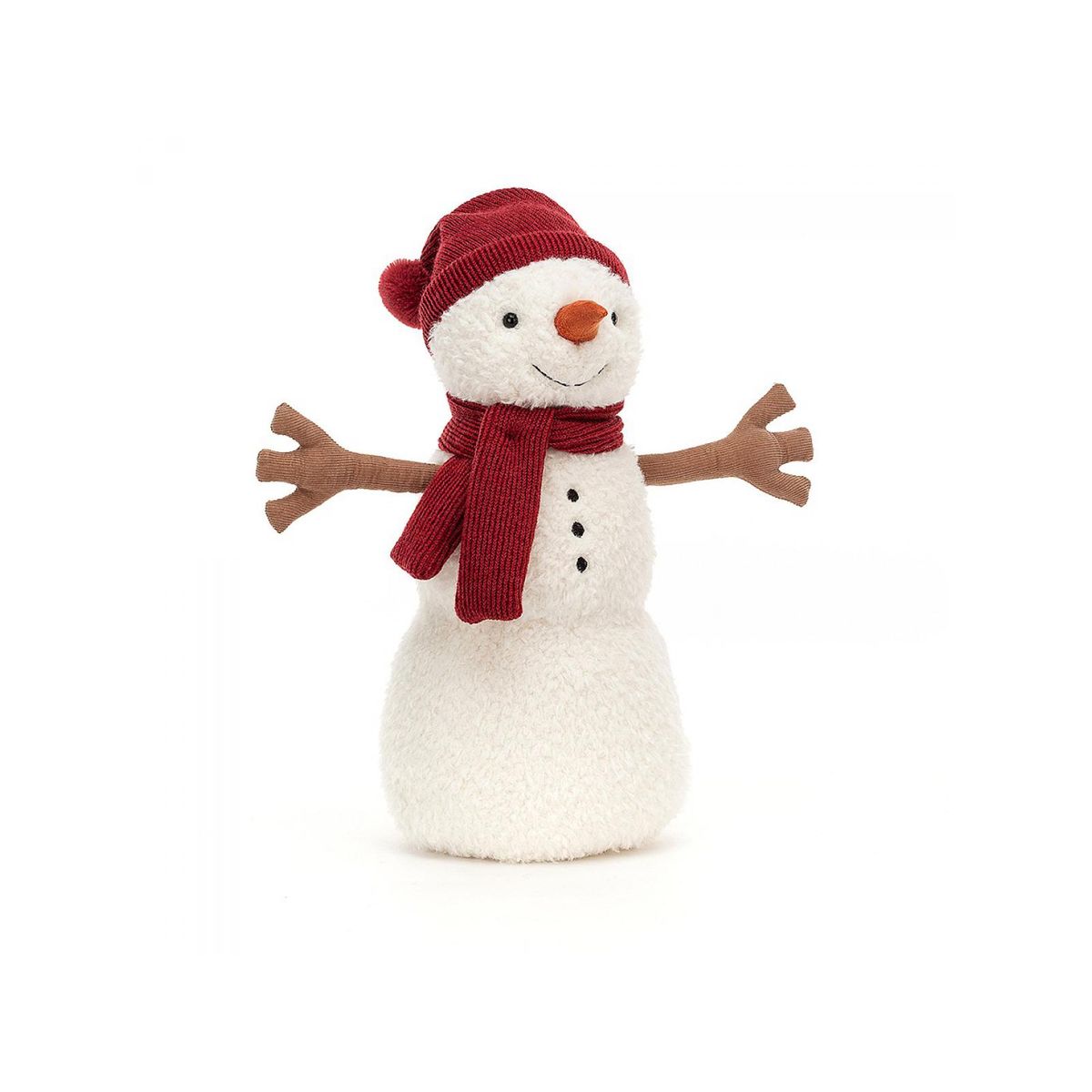 Jellycat - Peluche bonhomme de neige Yule - l = 10 cm x H =34 cm