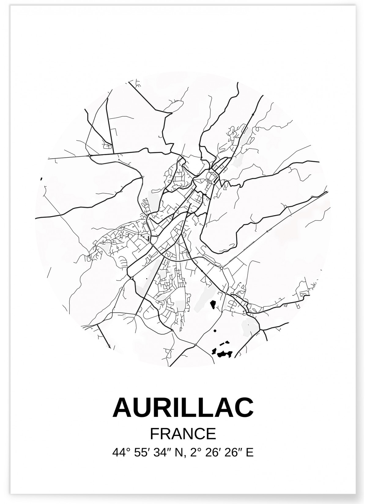 Affiche Carte Aurillac, L'AFFICHERIE