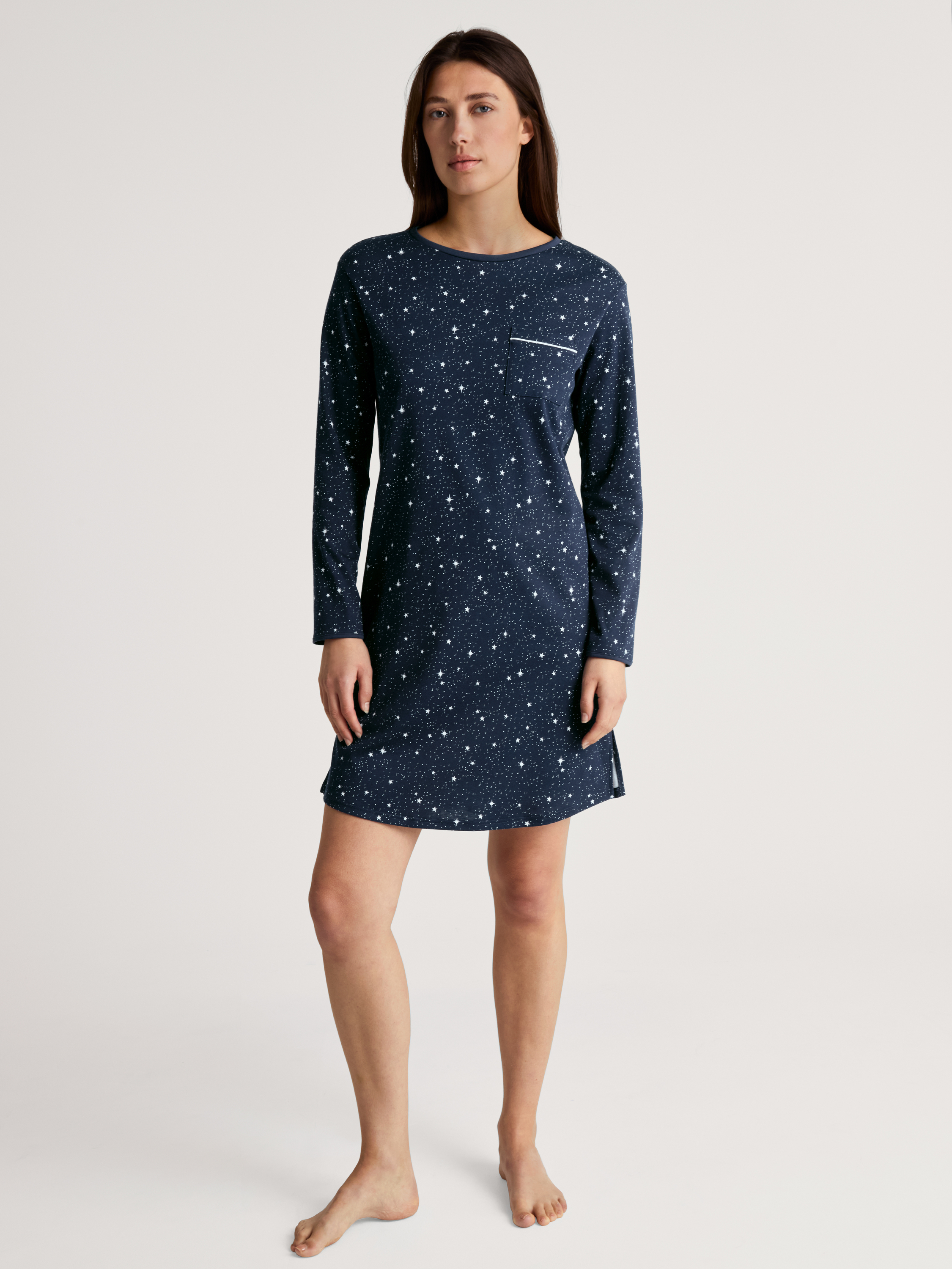Chemise de nuit à manches longues, longueur 95 cm manches longues Coton SWEET DREAMS, CALIDA