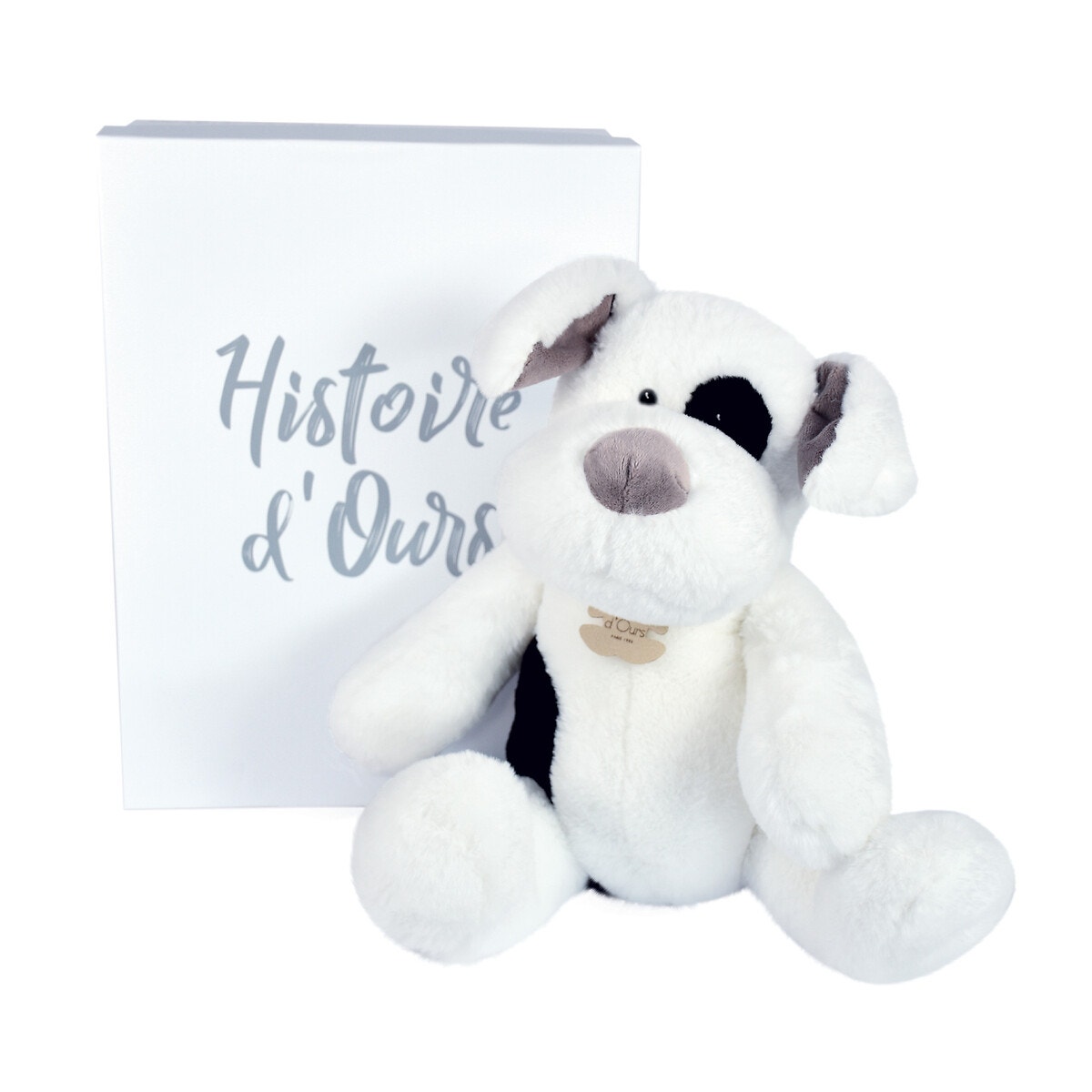 Histoire d'ours - Peluche Chien Blanc - 25 cm