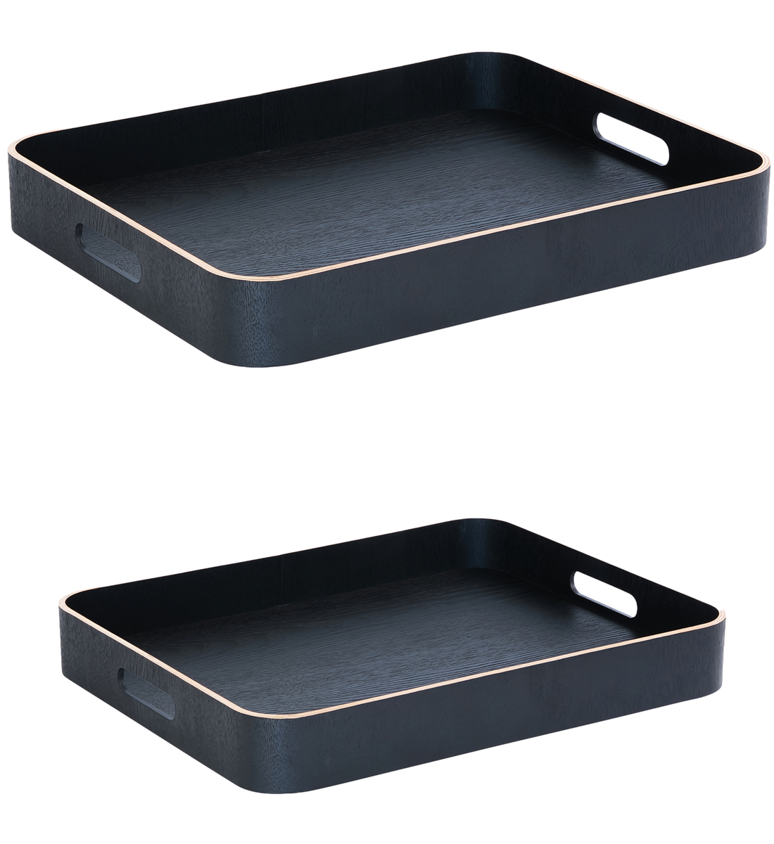 Set De 2 Plateaux Rectangulaires - Noir, TABLE PASSION
