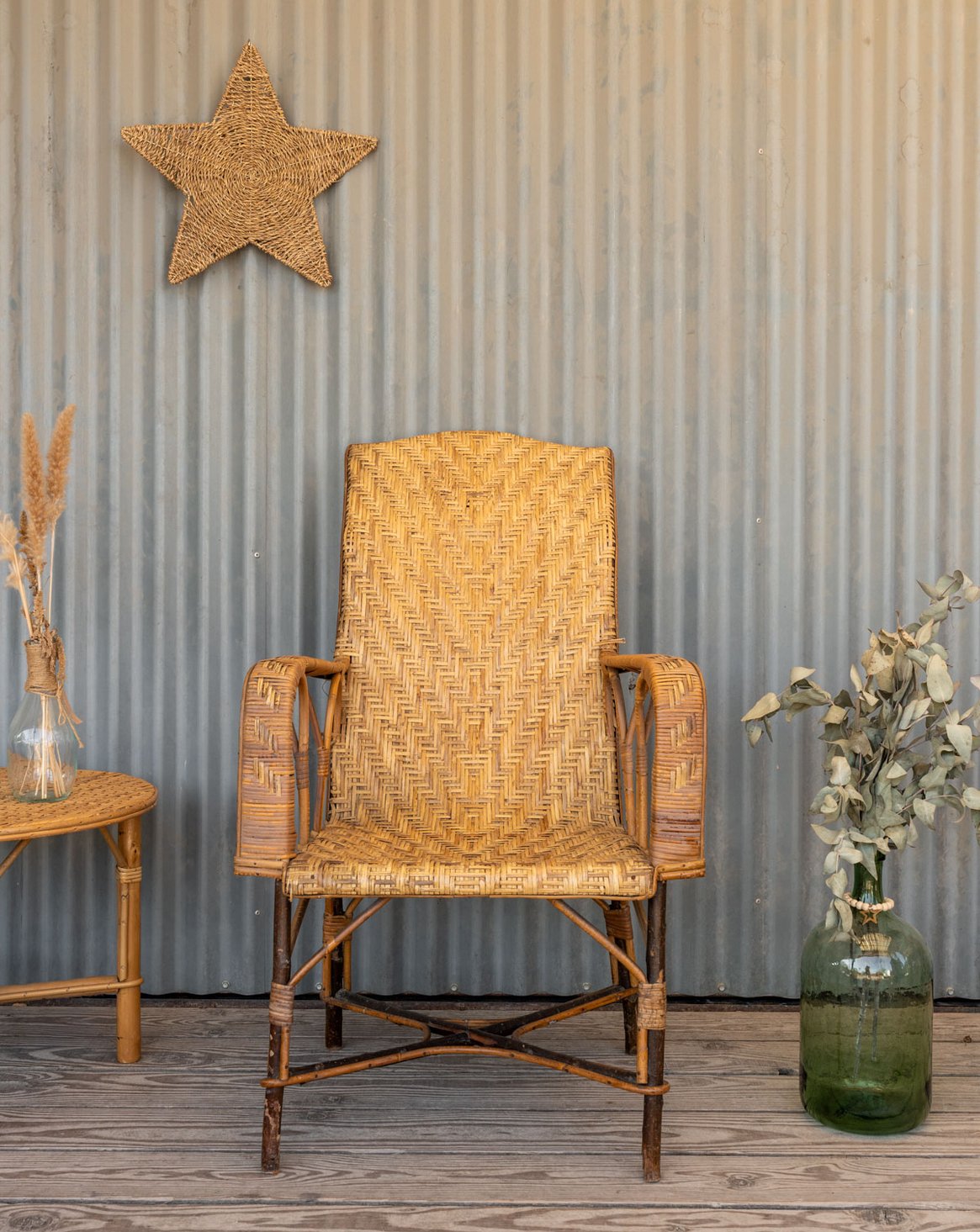 Fauteuil en osier Ernest N°1096 - Bon état, DEBONGOUT