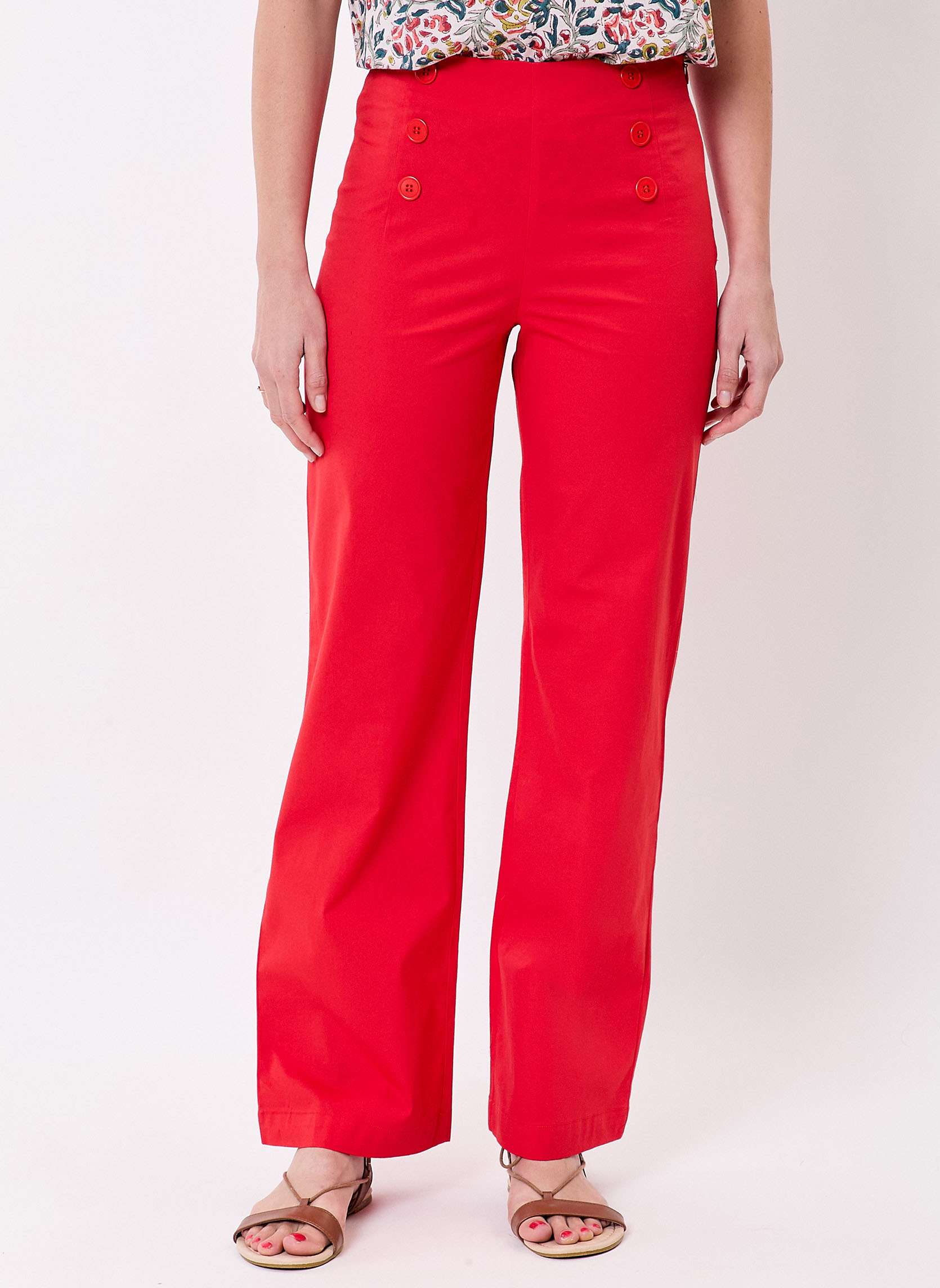 Pantalon à pont large coton stretch PASCA, PRINCESSE NOMADE