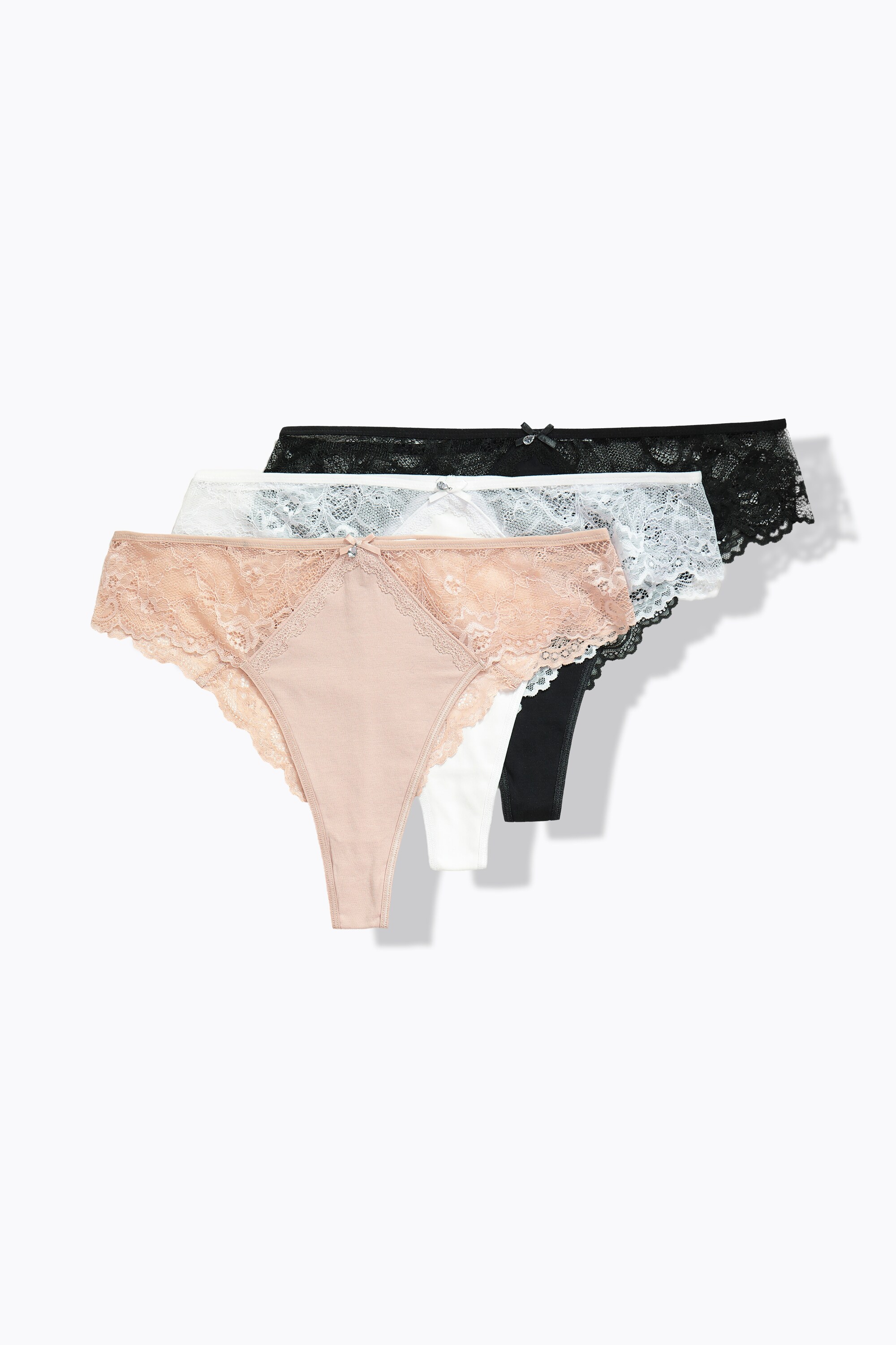 Strings avec dentelle, lot de 3, ULLA POPKEN