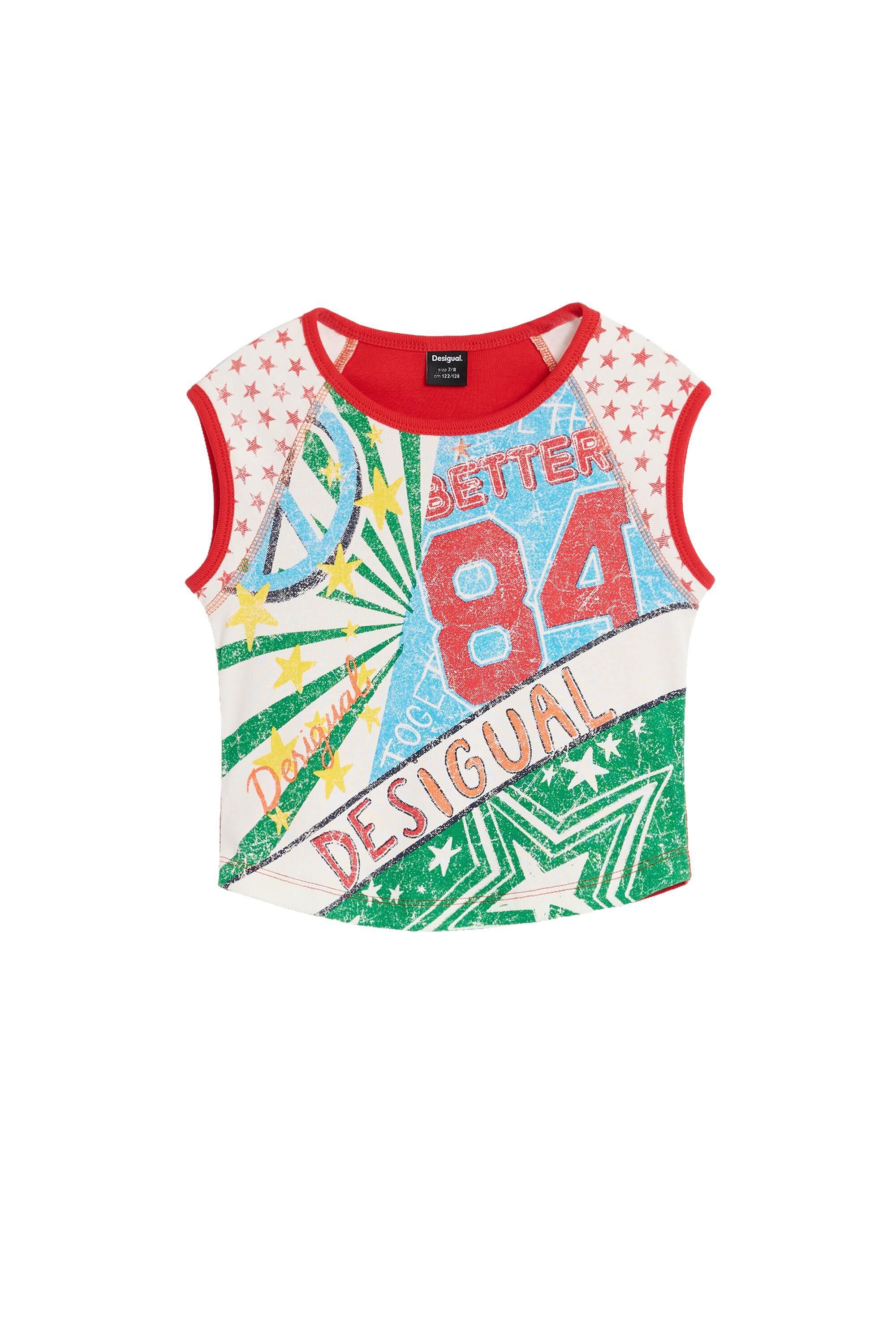 T-shirt imprimé multicolore, DESIGUAL