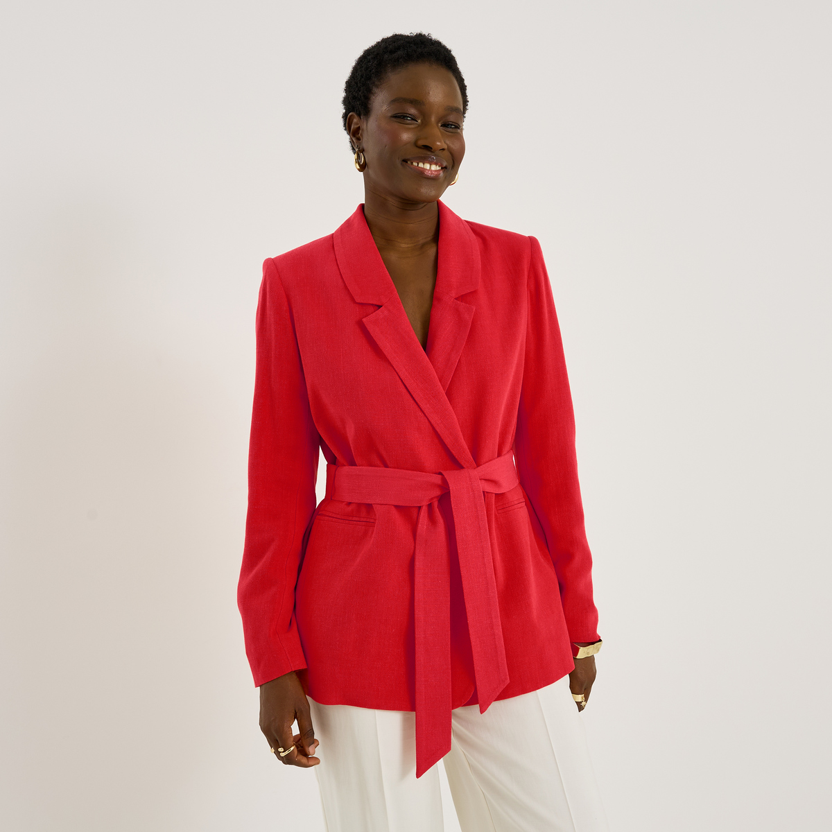 Blazer ceinturé double boutonnage, GRAIN DE MALICE