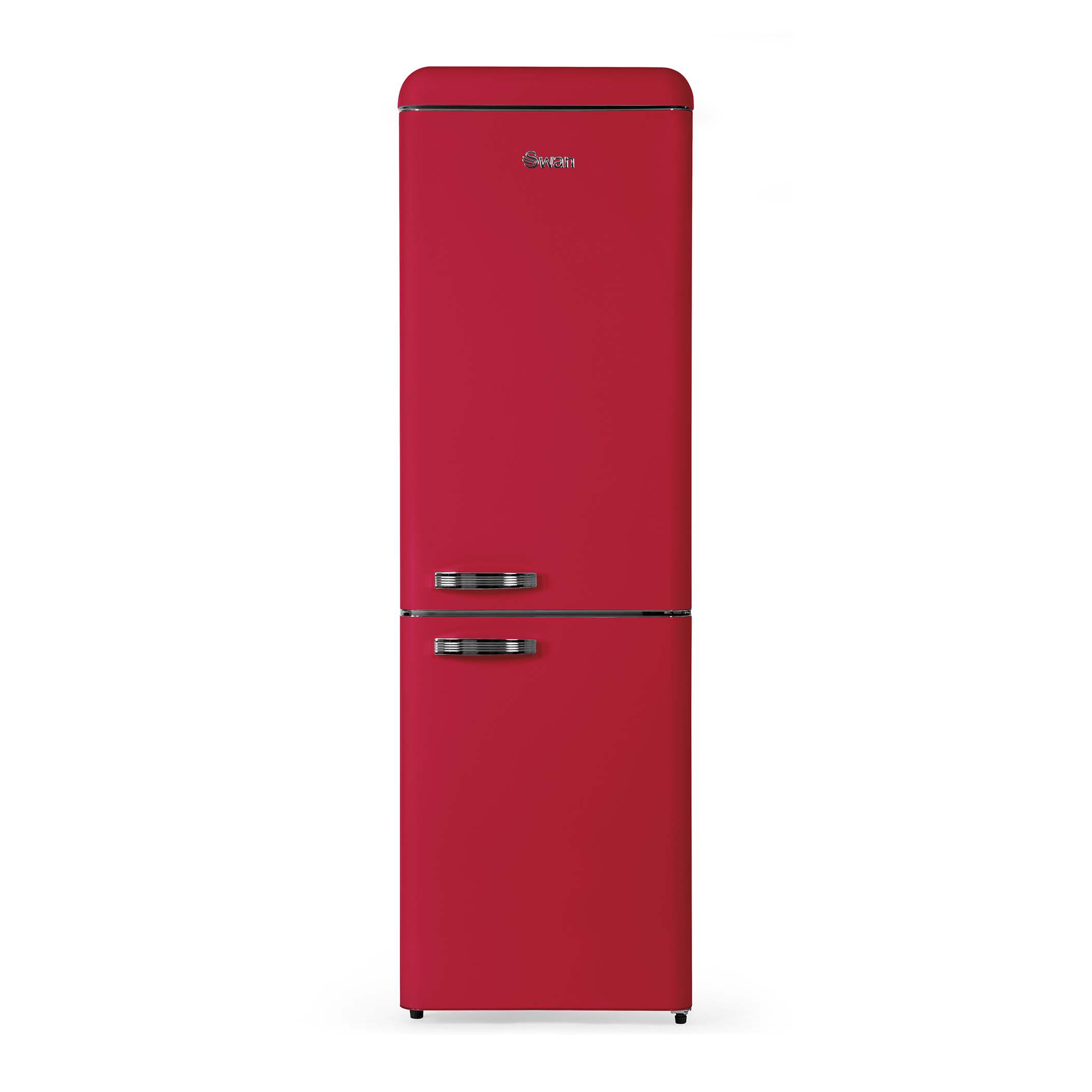 swan retro fridge freezer red