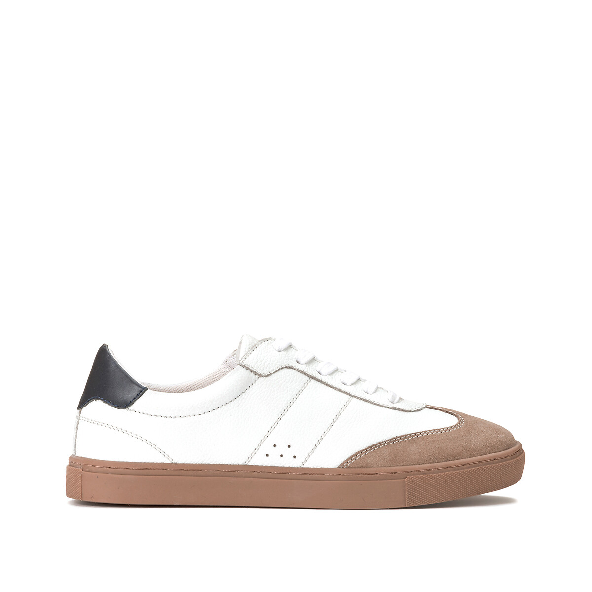 Leather dual fabric trainers white La Redoute Collections | La Redoute