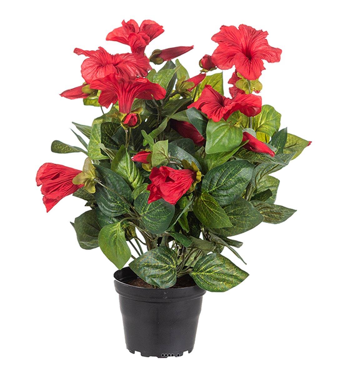 Petunia artificiel en pot H 38 cm 20 fleurs, ARTIFICIELLES