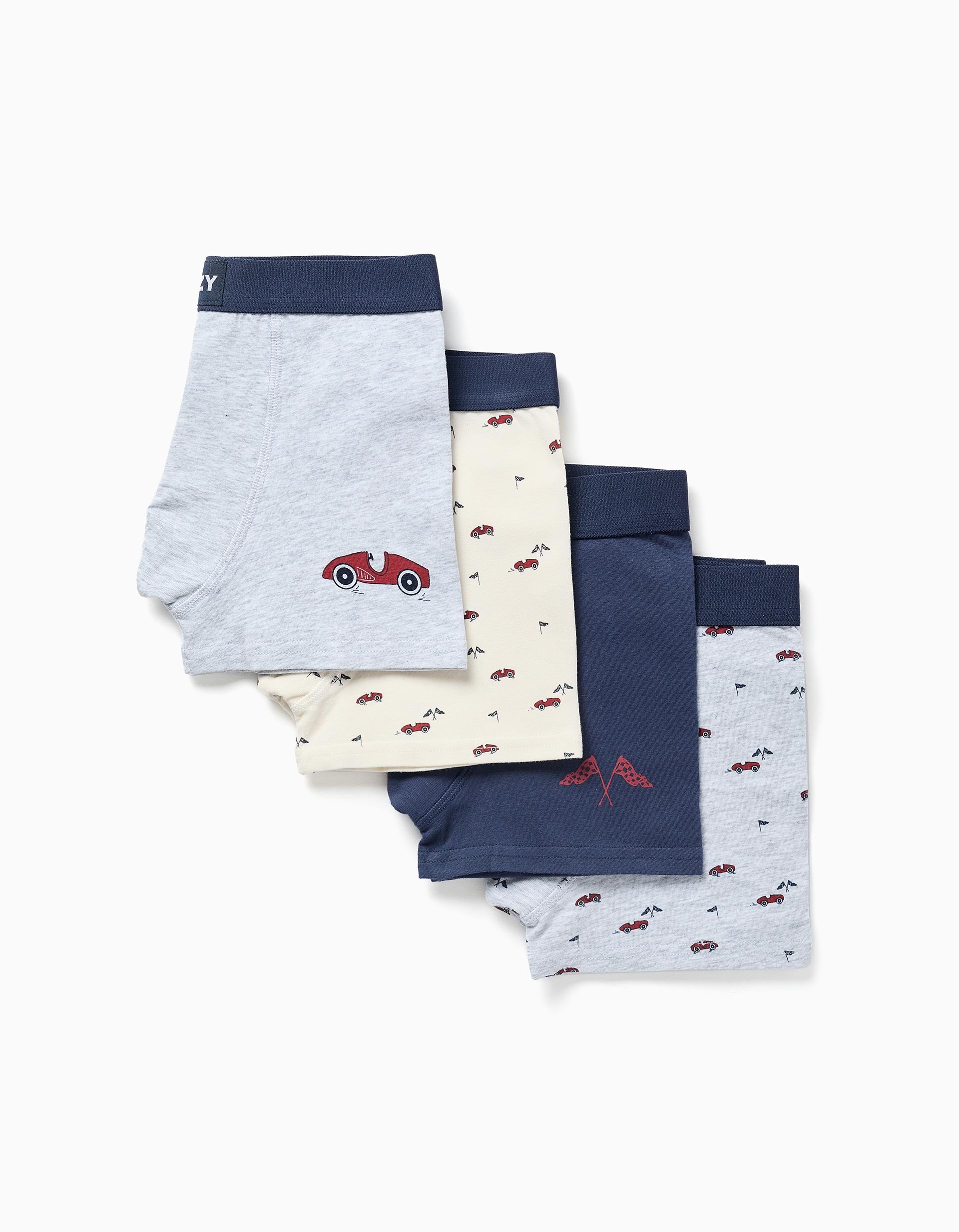 Lot de 4 boxers en coton avec imprimés voitures, ZIPPY