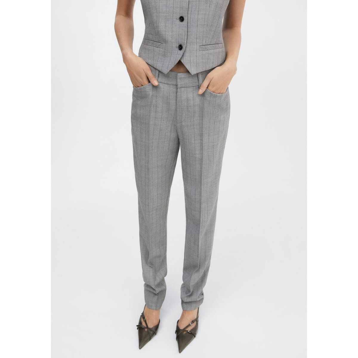 Tailleur pantalon femme gris clair deals