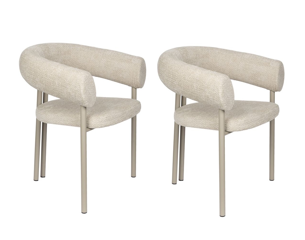 Fauteuil design en tissu (lot de 2), classique, HEELS, ZUIVER