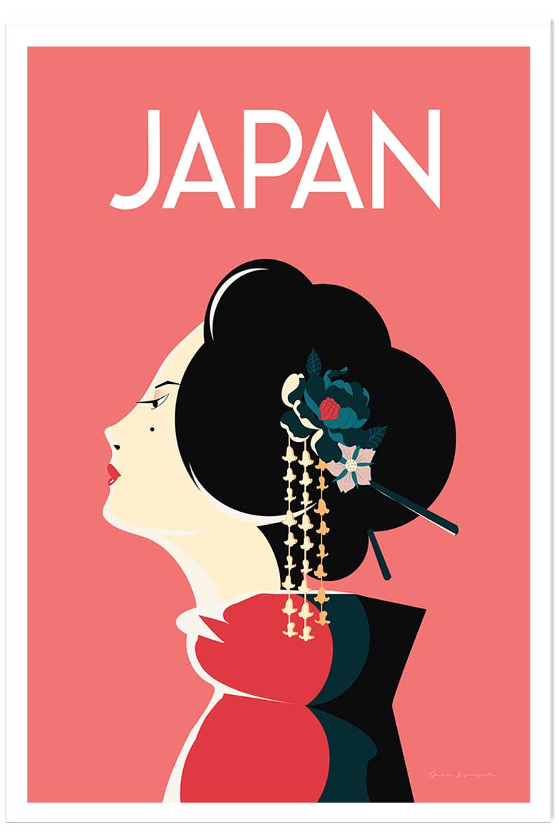 Affiche voyage Japon et tradition, HEXOA