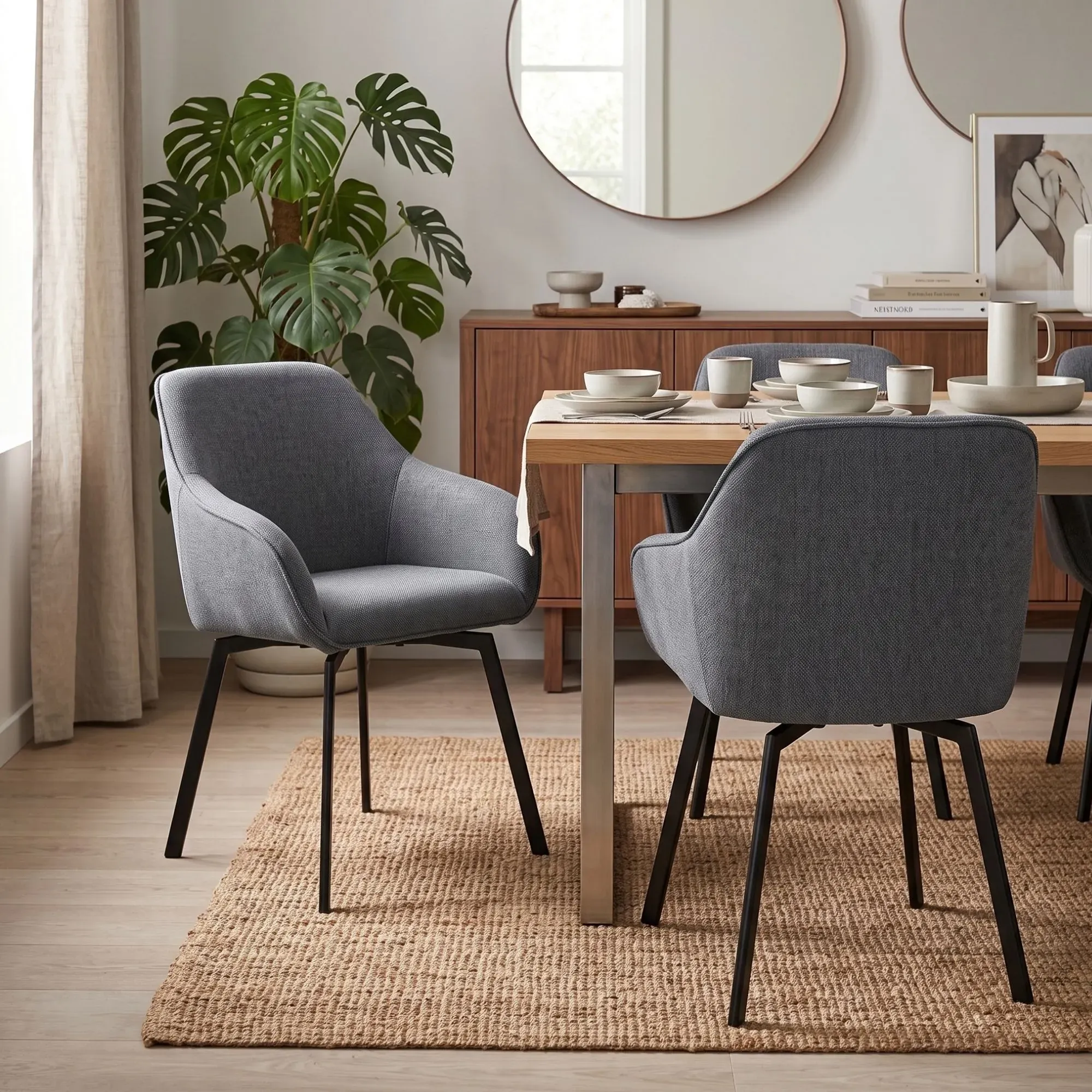 Fauteuils de salle à manger pivotants (lot de 2) - SARA, HELLIN, DEPUIS 1862