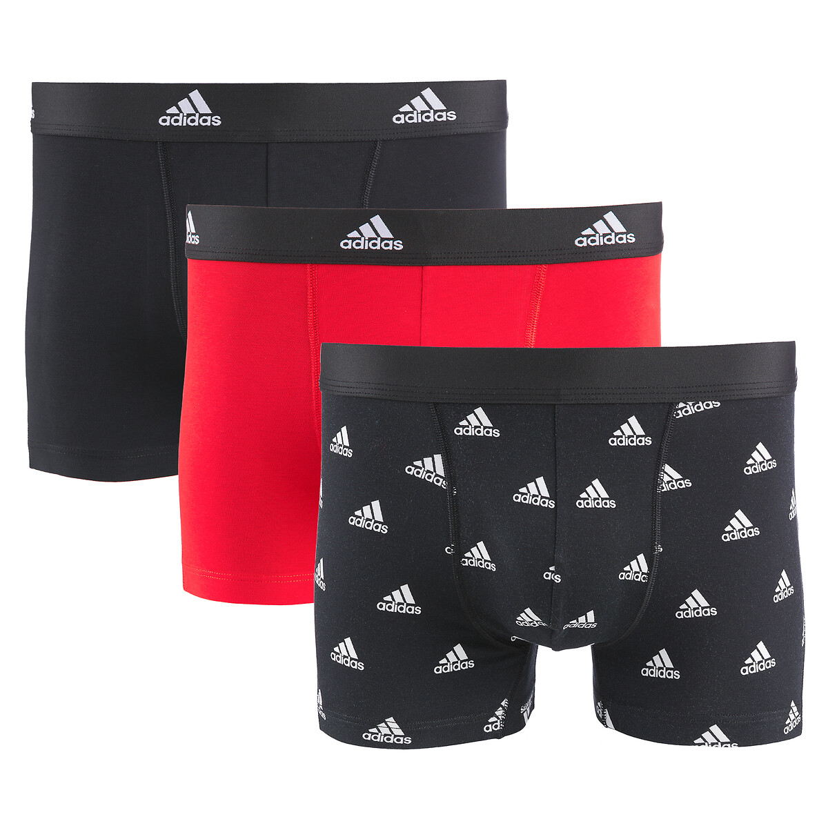 Pack of 3 active hipsters in cotton, black, Adidas Performance | La Redoute