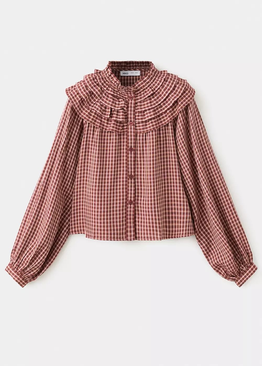 Chemise à carreaux volantée, MANGO KIDS