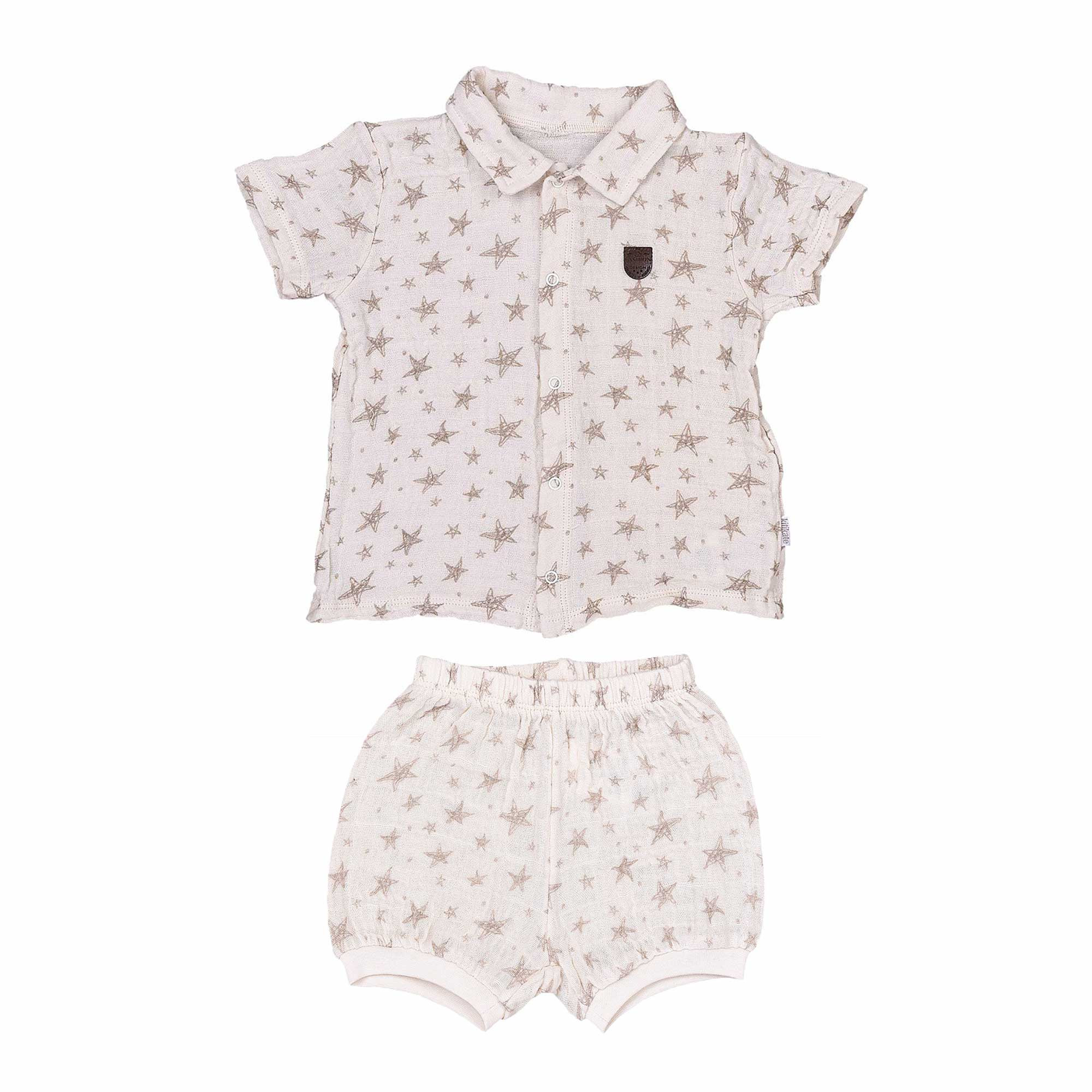 Ensemble t-shirt et short en coton biologique, SACHA, KITIKATE