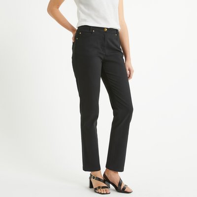 Stretch Cotton Straight Trousers, Length 30.5" ANNE WEYBURN