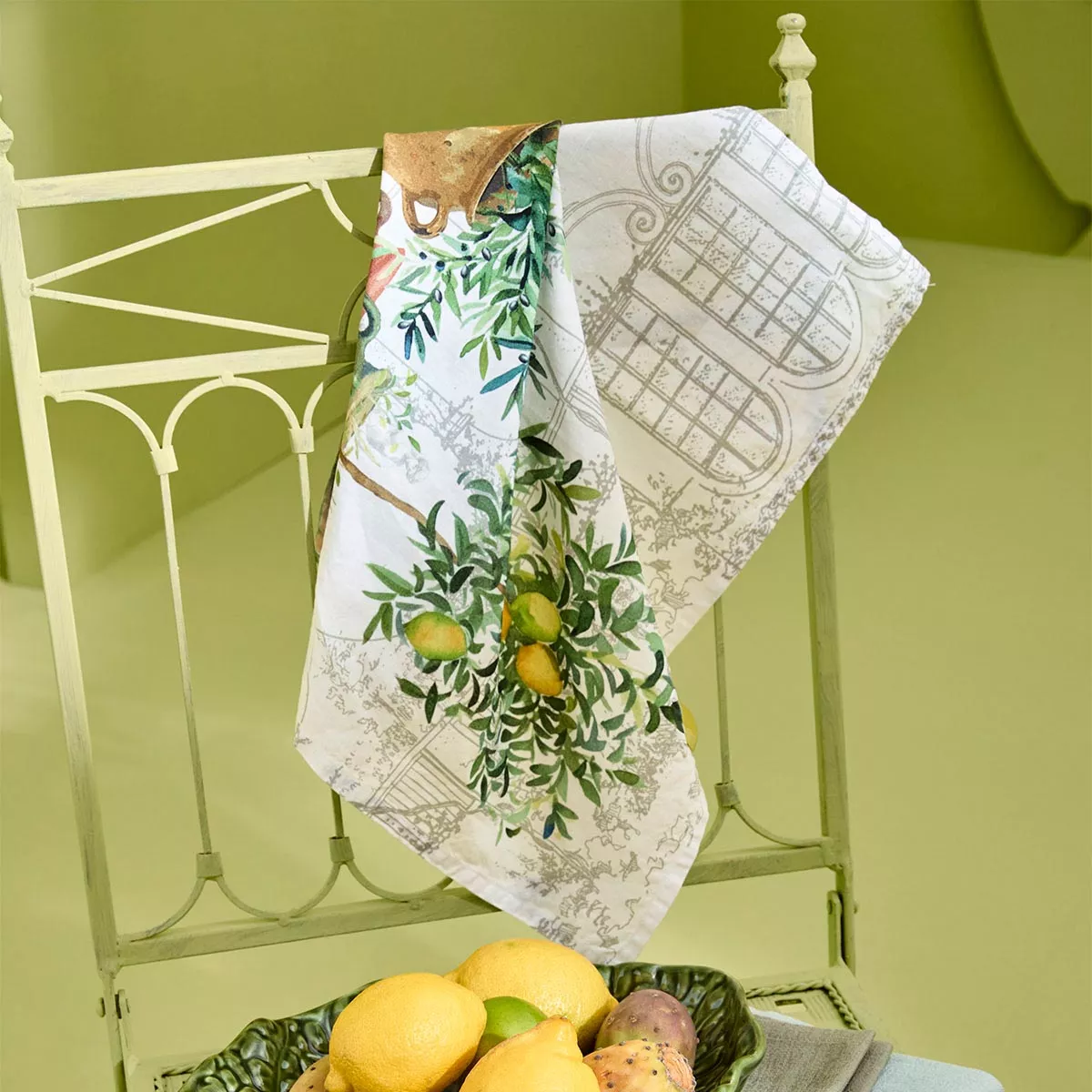 Serviette lin & coton lavé JARDIN PROVENCAL, GARNIER THIEBAUT
