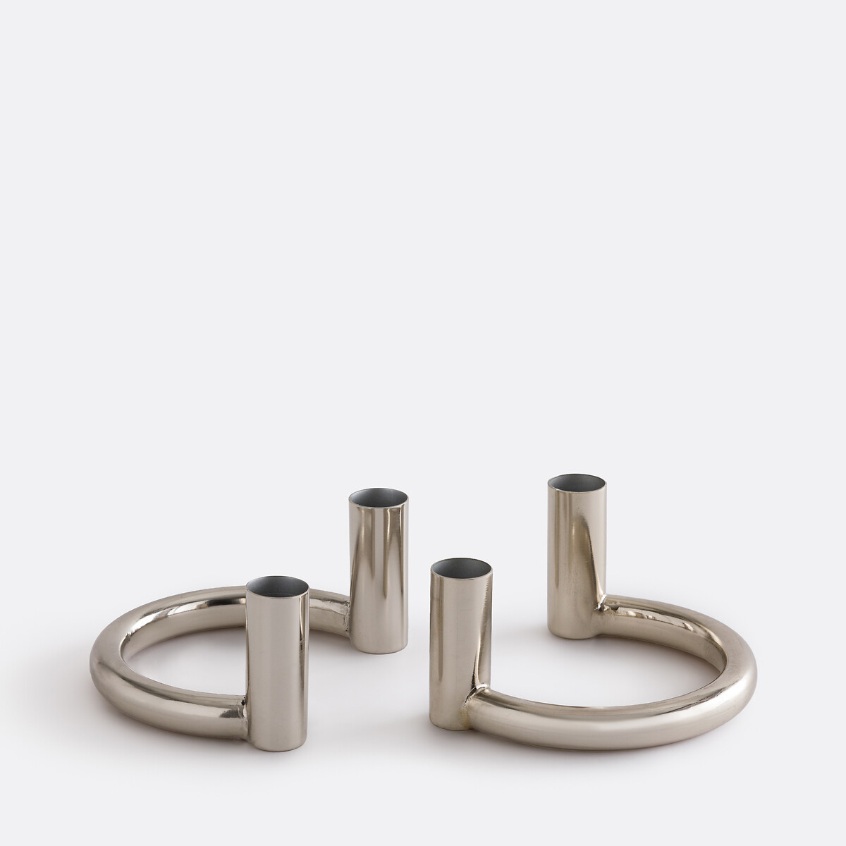 2er-set kerzenhalter aus verchromtem eisen, höhe 6,5 cm, ornéo chrome La Redoute Interieurs