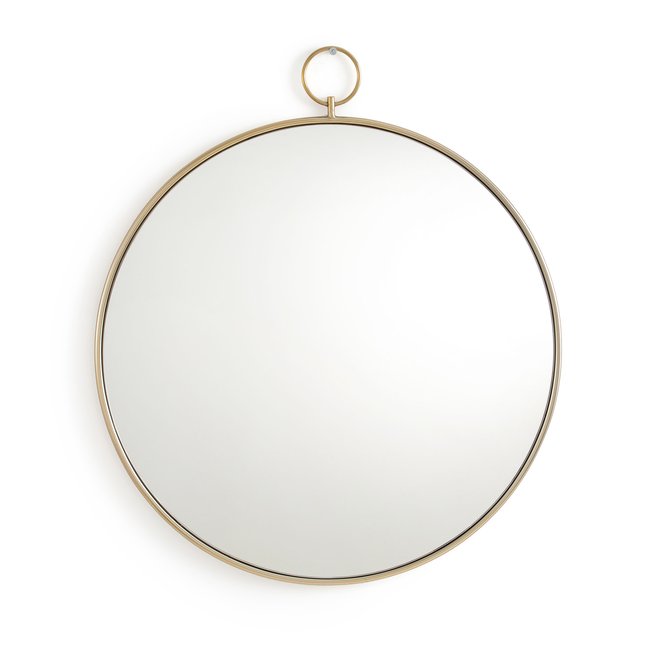 Uyova 60cm Round Metal Mirror, brass, LA REDOUTE INTERIEURS