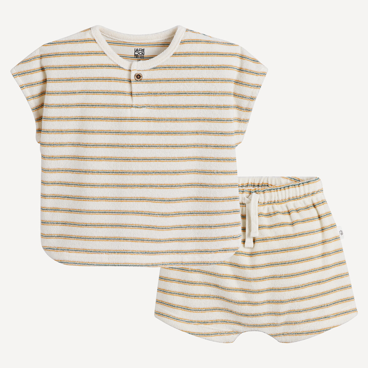 Ensemble 2 pièces T-shirt et bloomer en éponge, LA REDOUTE COLLECTIONS