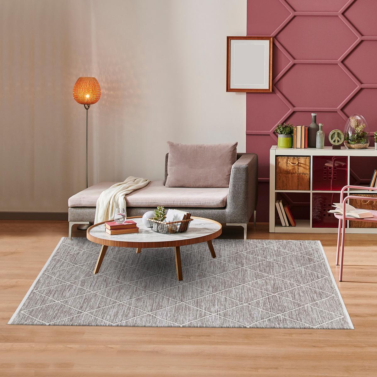Tapis salon et chambre tissé en coton motif scandinave COTONA, UN AMOUR DE TAPIS