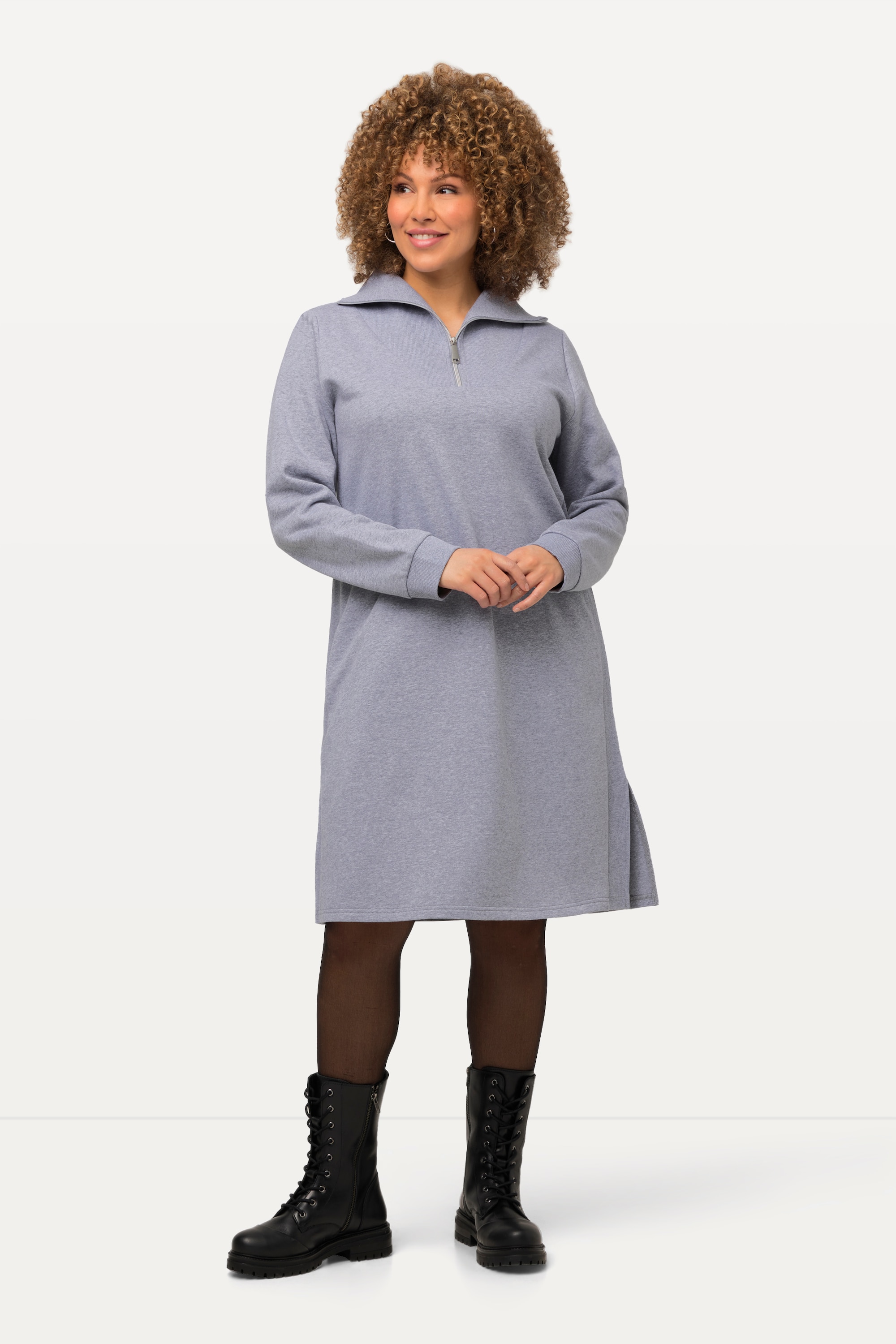 Robe en molleton à col camionneur et manches, ULLA POPKEN
