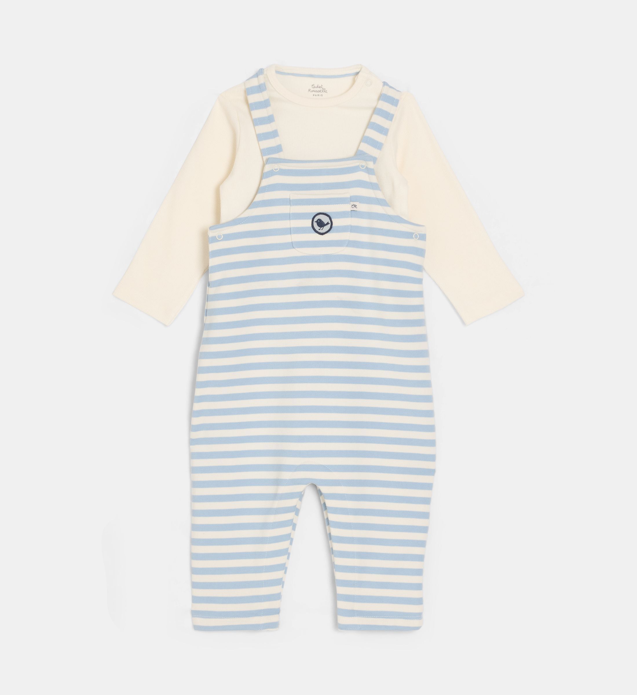 Ensemble tyron salopette et t-shirt manches longues, CADET ROUSSELLE