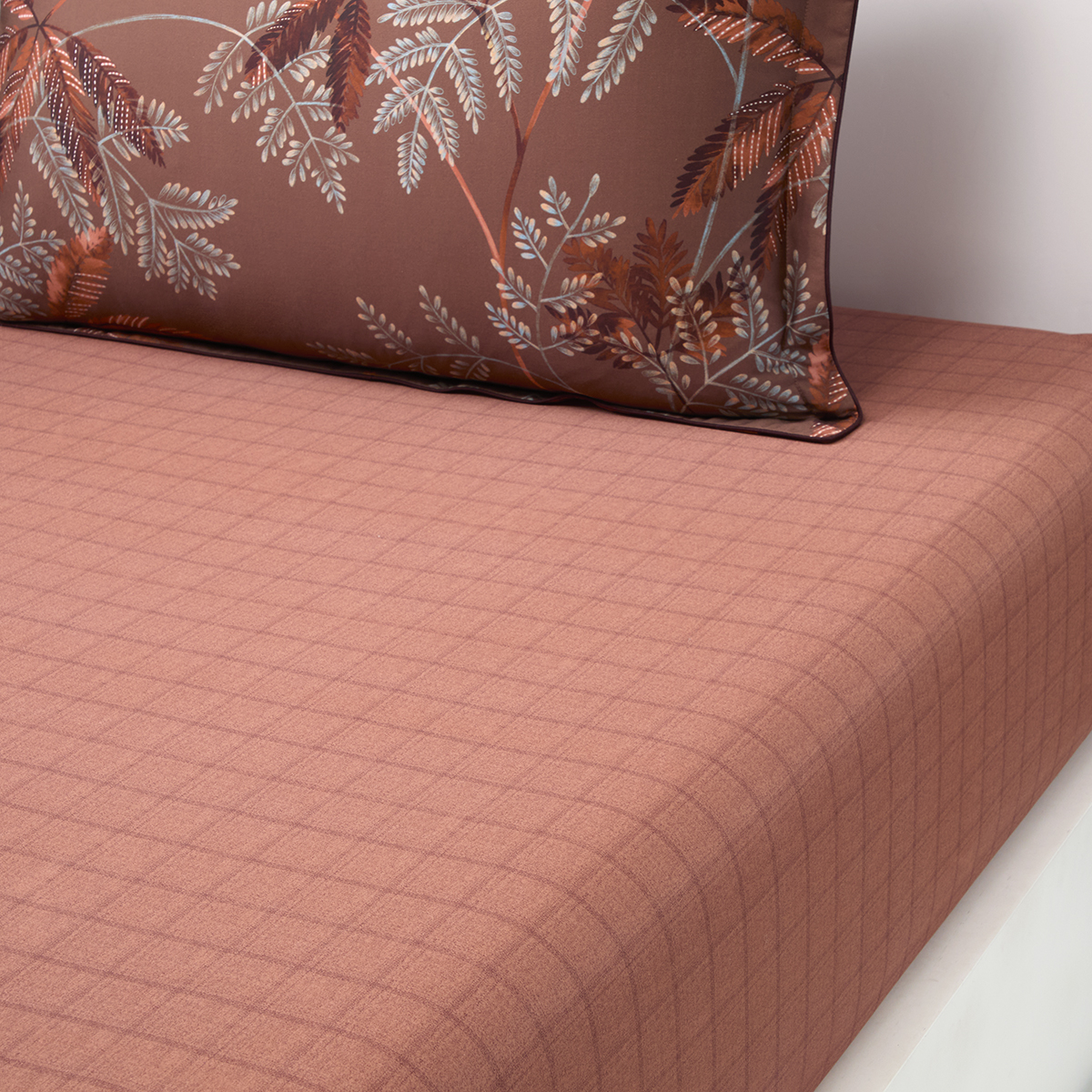 Drap housse en satin de coton marron, MEAULNES, DESFORGES
