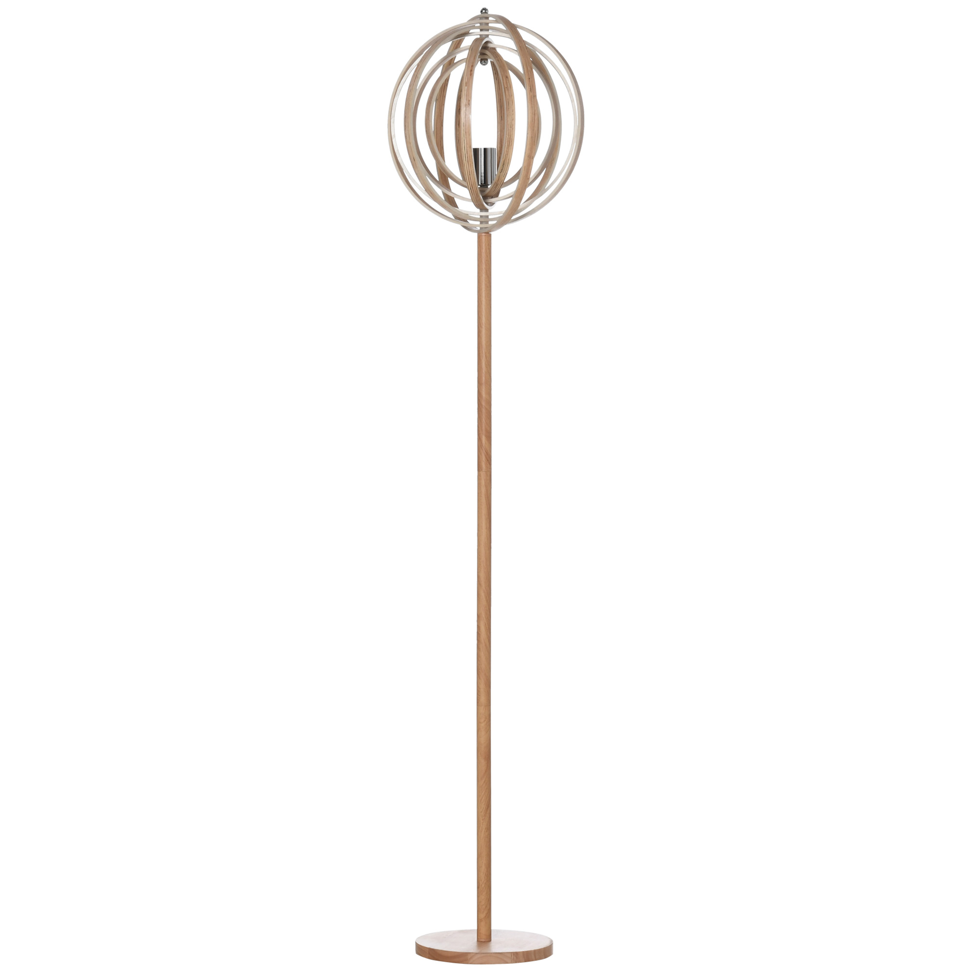 Lampadaire Bois Bois naturel, HOMCOM