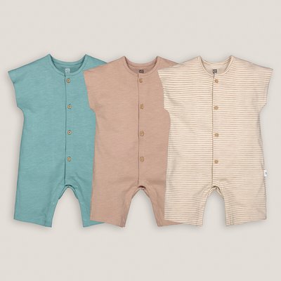 Pack of 3 Rompers in Cotton LA REDOUTE COLLECTIONS