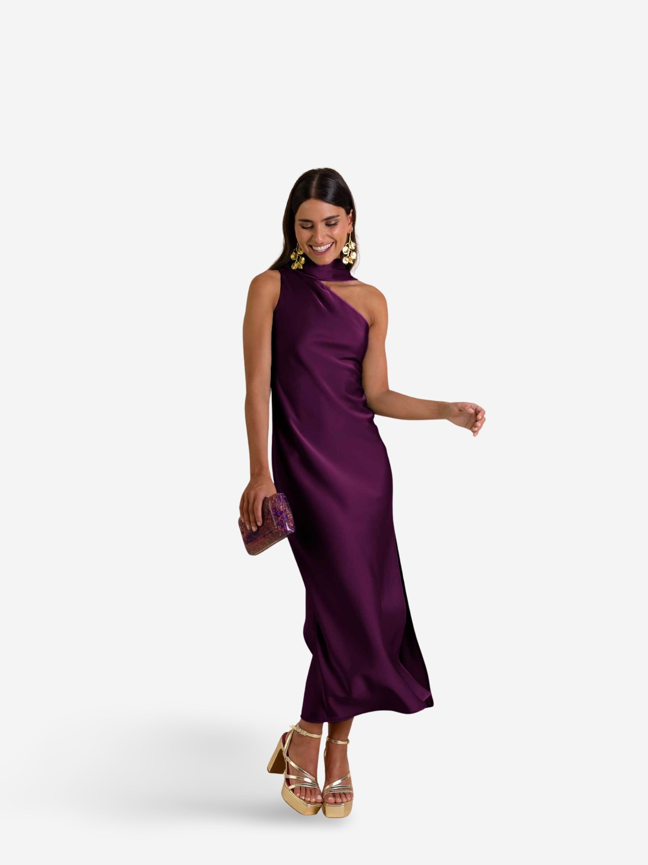 Robe midi asymétrique avec laçage MRS ABRIL, THE-ARE